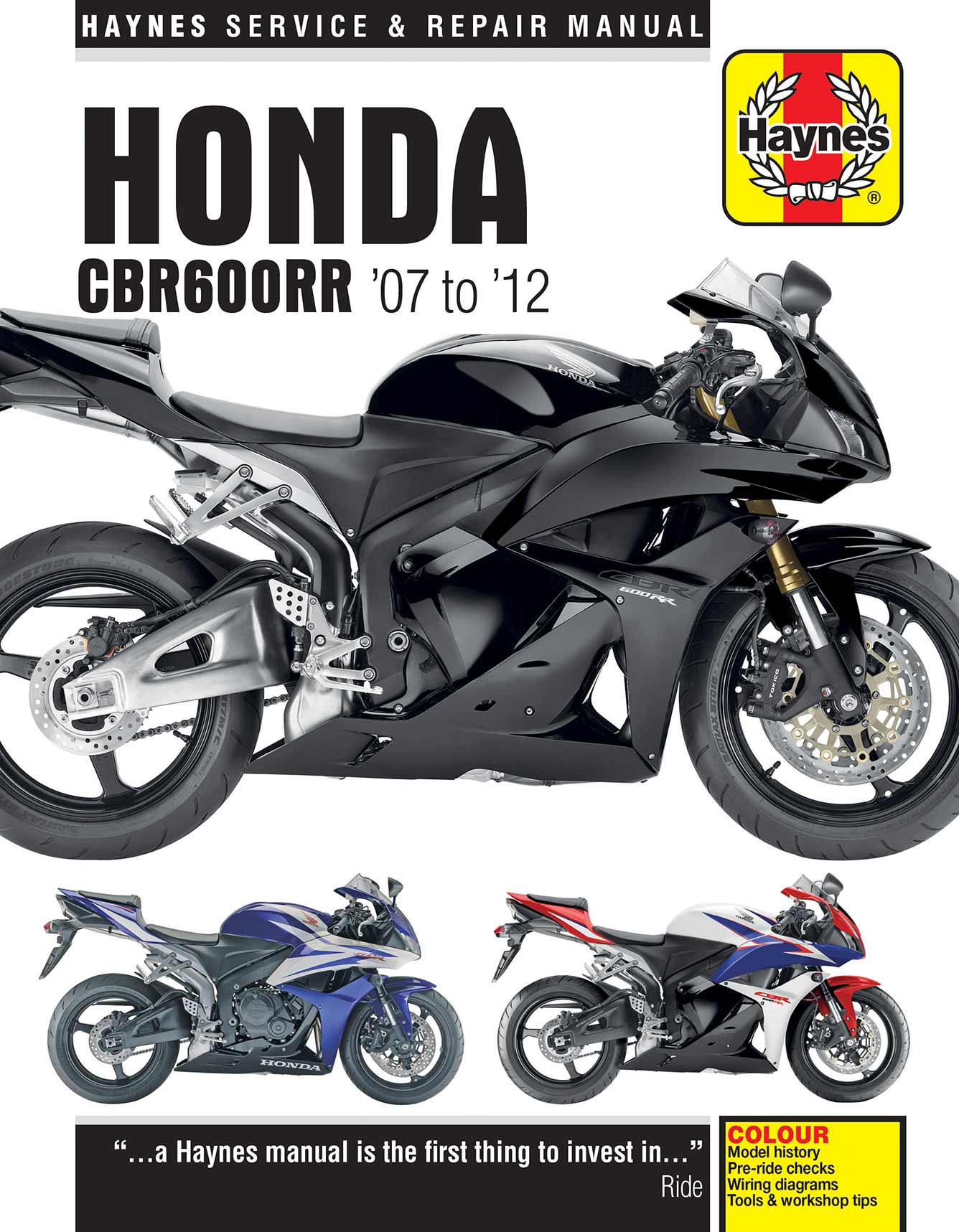 Honda CBR600RR (2007-2012) Haynes Repair Manual Printed Book Front Cover