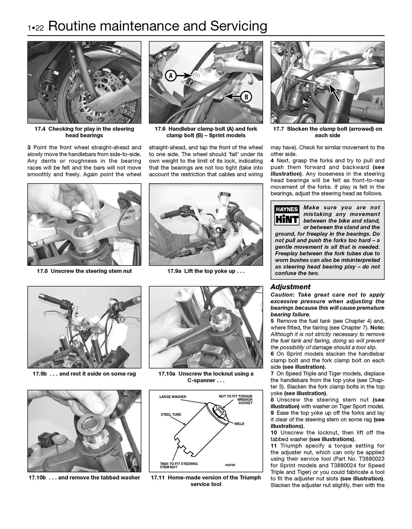 Triumph 1050 Sprint ST, Speed Triple & Tiger (2005-2015) Haynes Repair Manual Printed Book Look Inside Featured Image