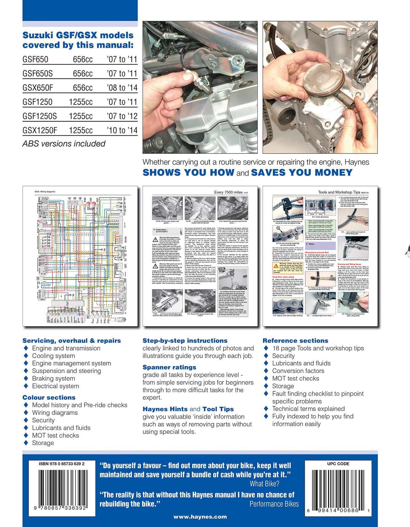 Suzuki GSF650/1250 Bandit & GSX650/1250F (2007-2014) Haynes Repair