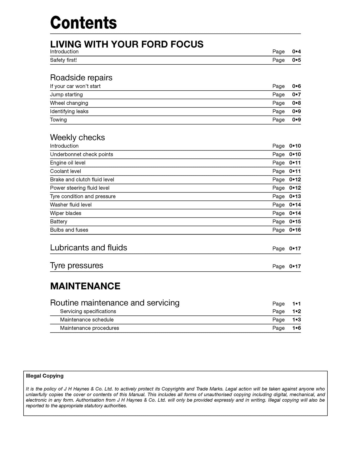 Ford Focus Diesel (2005-2011) 54 to 61 Haynes Repair Manual