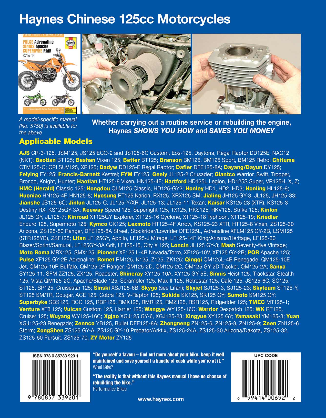 Chinese, Taiwanese & Korean 125cc Motorcycles Haynes Repair Manual