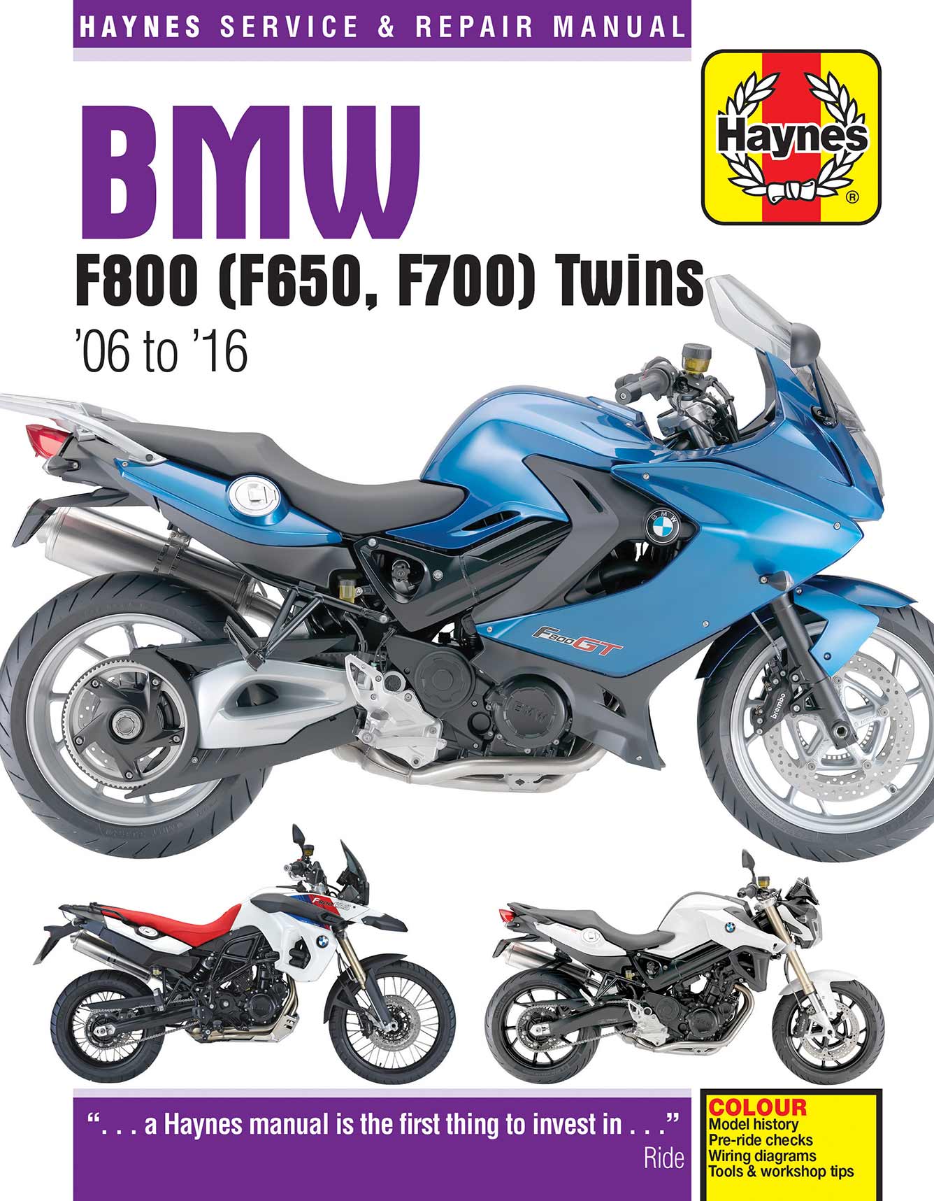 BMW F650, F700 & F800 Twins (2006-2016) Haynes Repair Manual