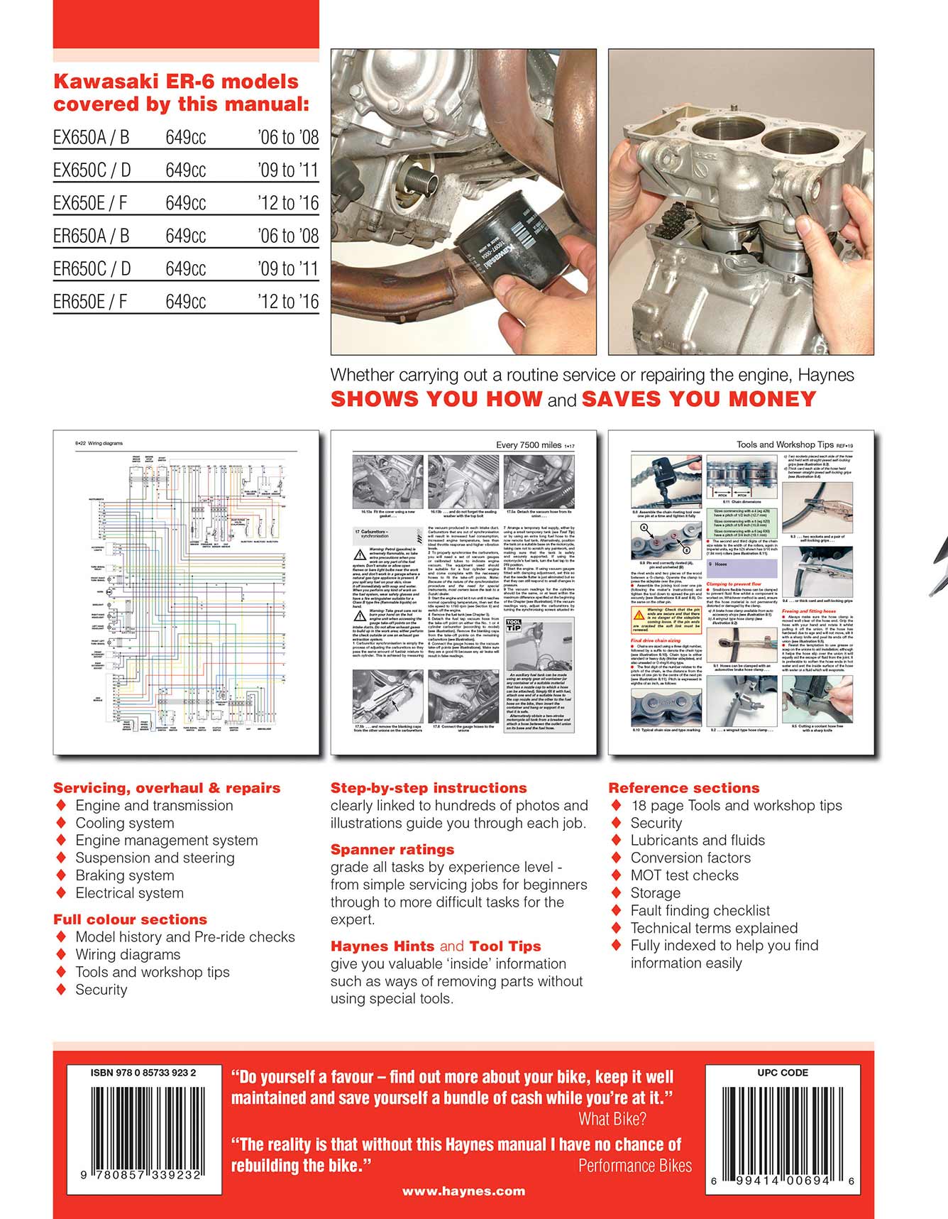 Kawasaki ER-6f & ER-6n (2006-2016) Haynes Repair Manual