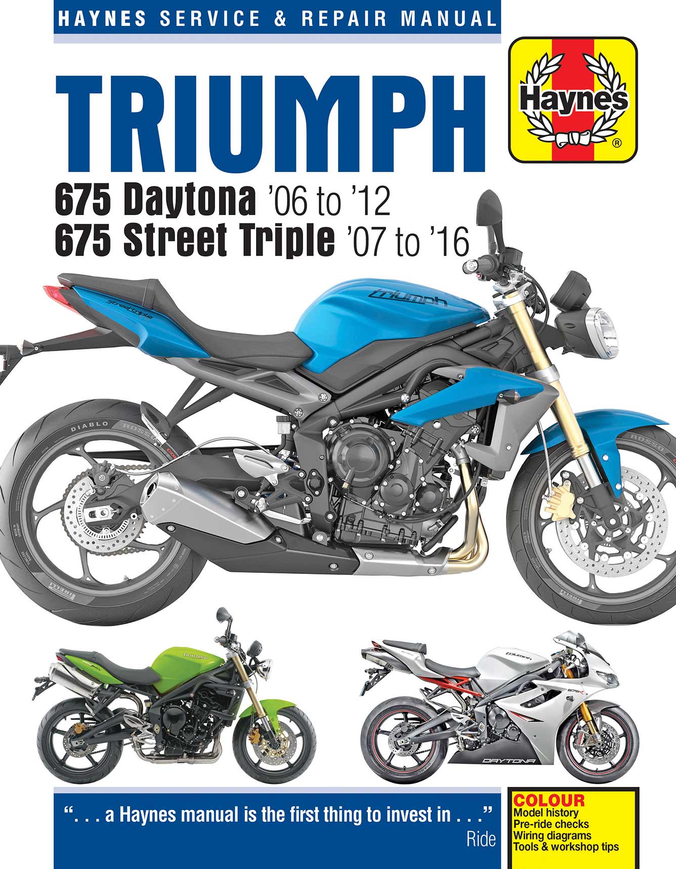 Triumph 675 Daytona & Street Triple (2006-2016) Haynes Repair Manual Printed Book Front Cover