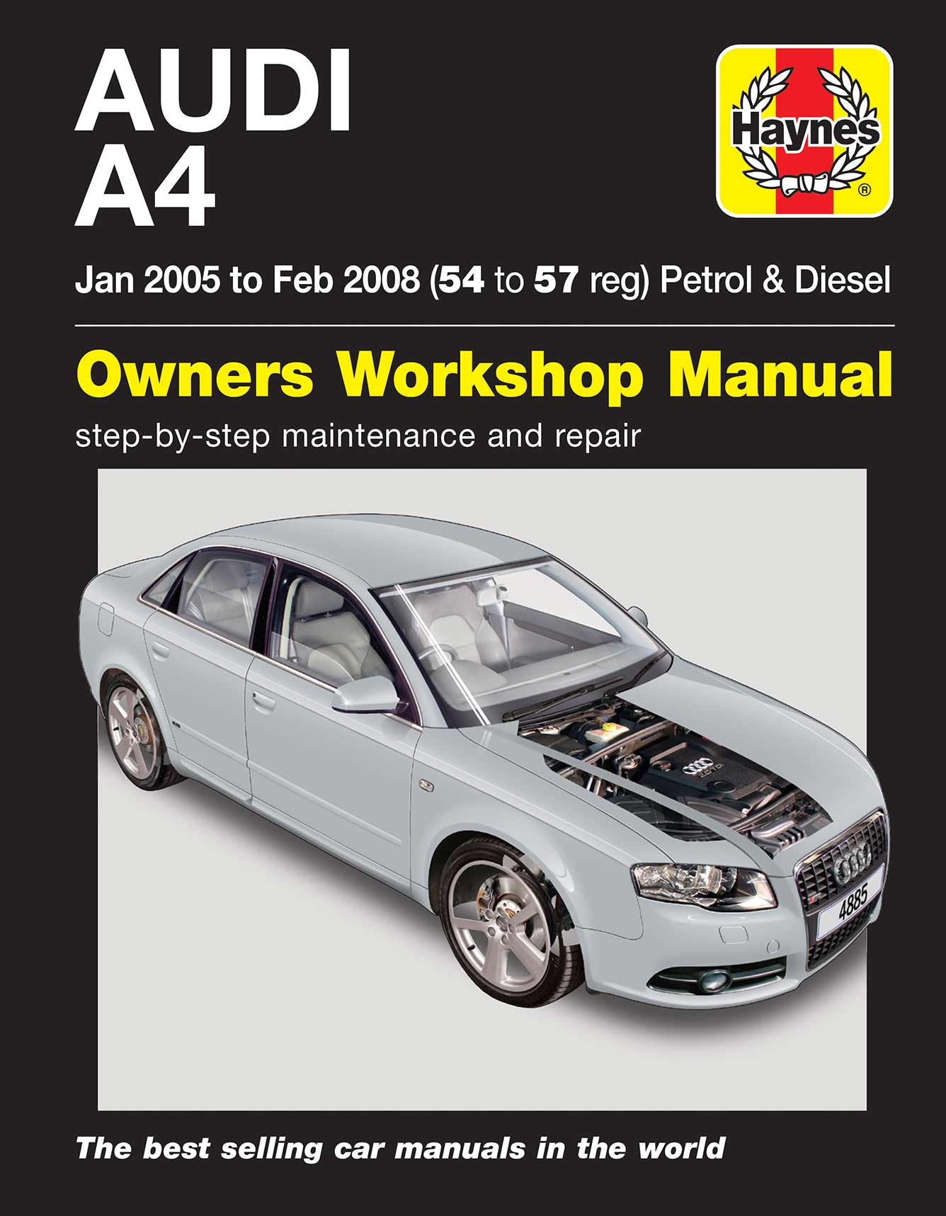 Audi A4 Petrol & Diesel (Jan 2005-Feb 2008) Haynes Repair Manual Printed Book Front Cover
