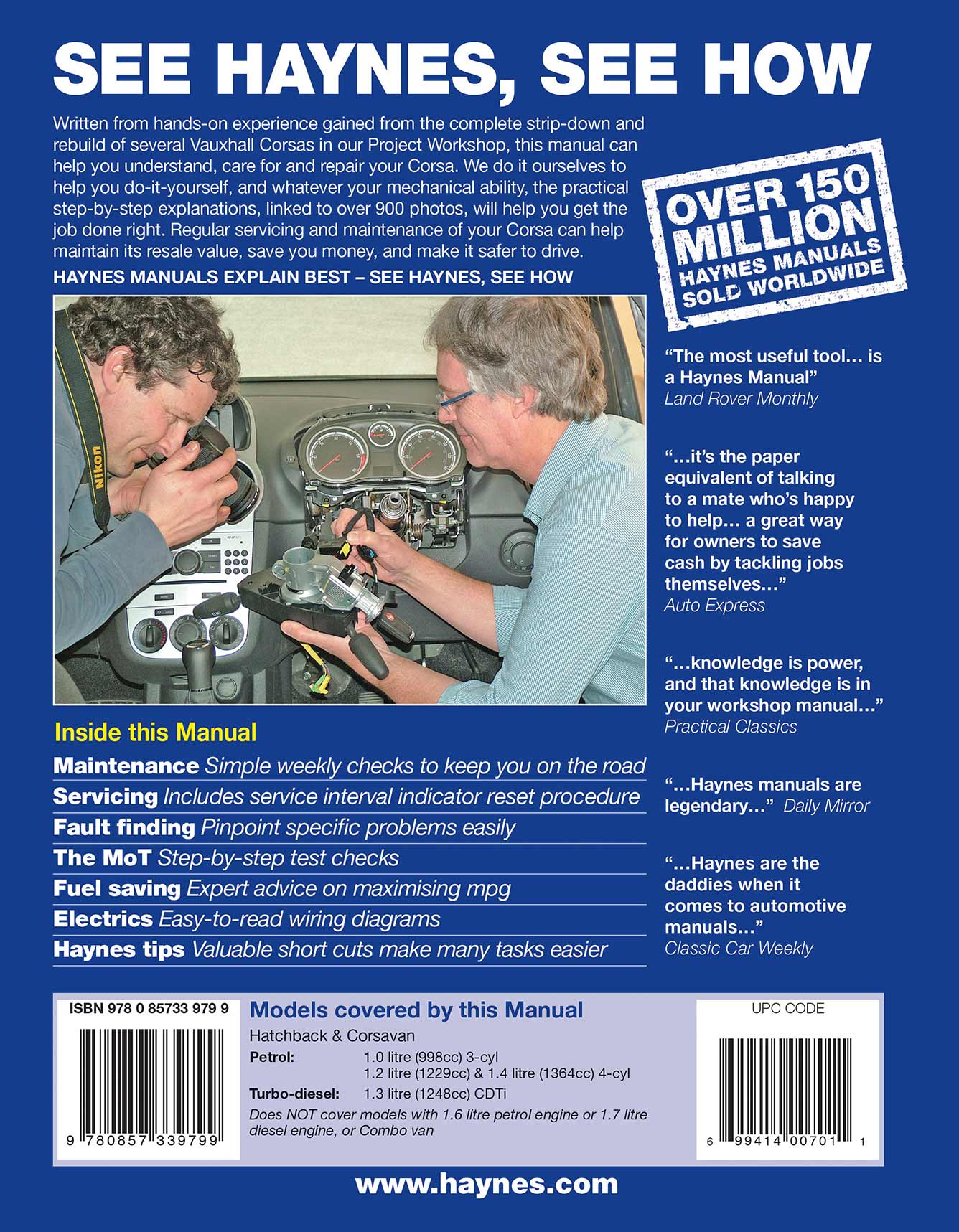 Vauxhall/Opel Corsa Petrol & Diesel (Sept 2006-2010) Haynes Repair Manual