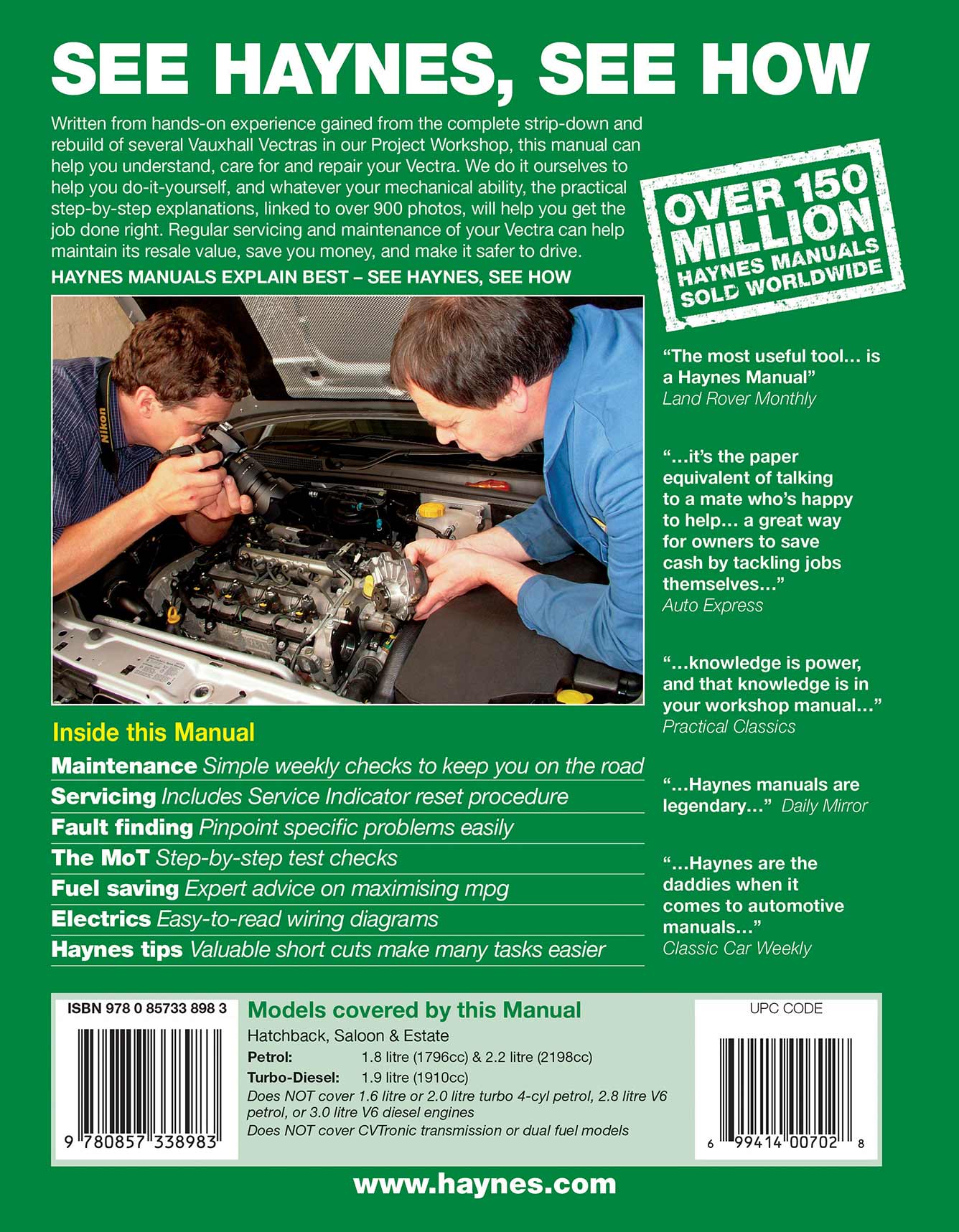 Vauxhall/Opel Vectra Petrol & Diesel (Oct 2005-Oct 2008) Haynes Repair Manual