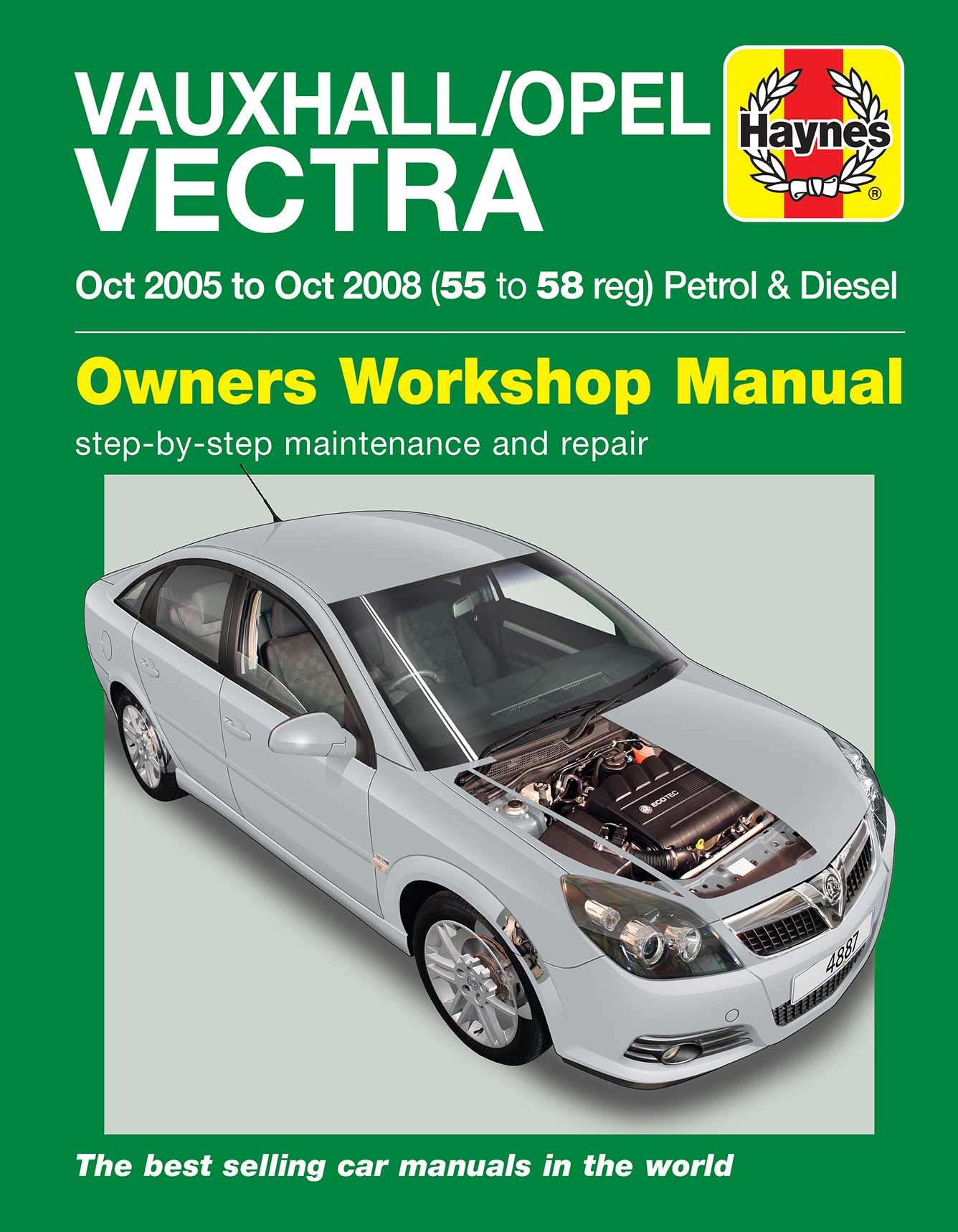 Vauxhall/Opel Vectra Petrol & Diesel (Oct 2005-Oct 2008) Haynes Repair Manual Printed Book Front Cover