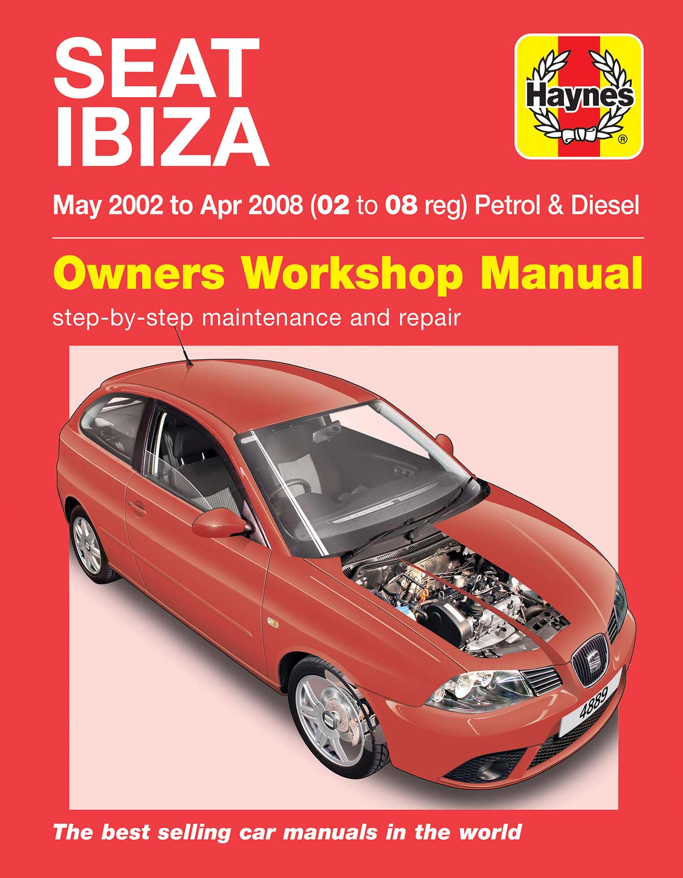 Seat Ibiza Petrol & Diesel (May 2002-Apr 2008) Haynes Repair Manual Printed Book Front Cover