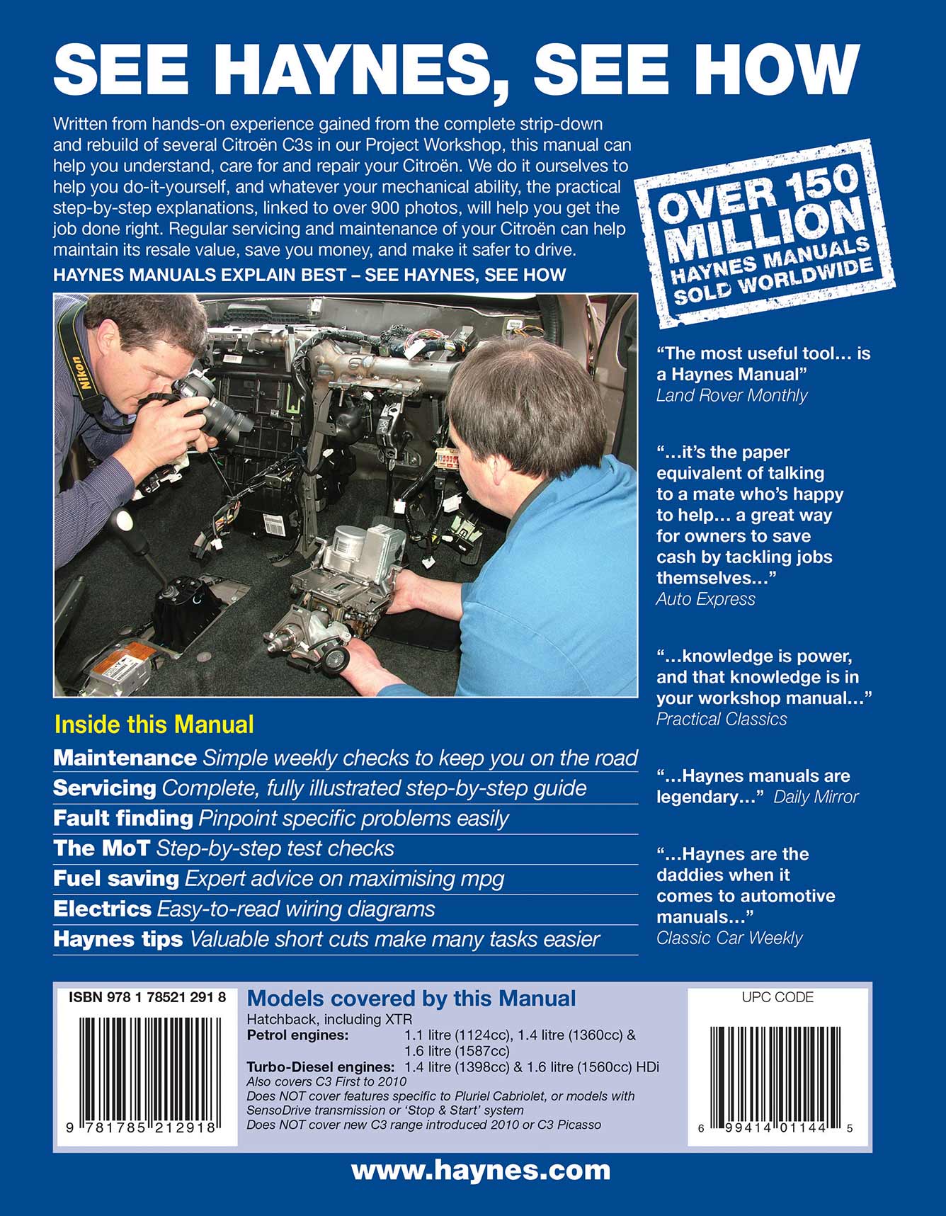 Citroen C3 Petrol & Diesel (2002-2009) Haynes Repair Manual