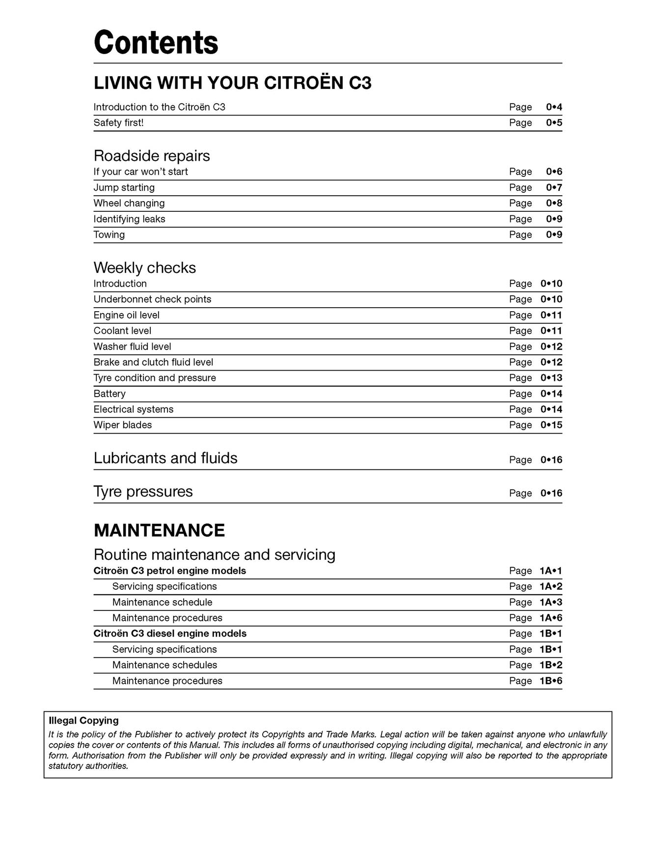 Citroen C3 Petrol & Diesel (2002-2009) Haynes Repair Manual