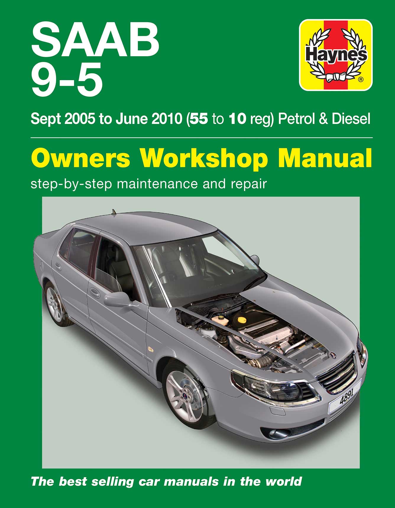 Saab 9-5 (Sep 2005-Jun 2010) Haynes Repair Manual Printed Book Front Cover