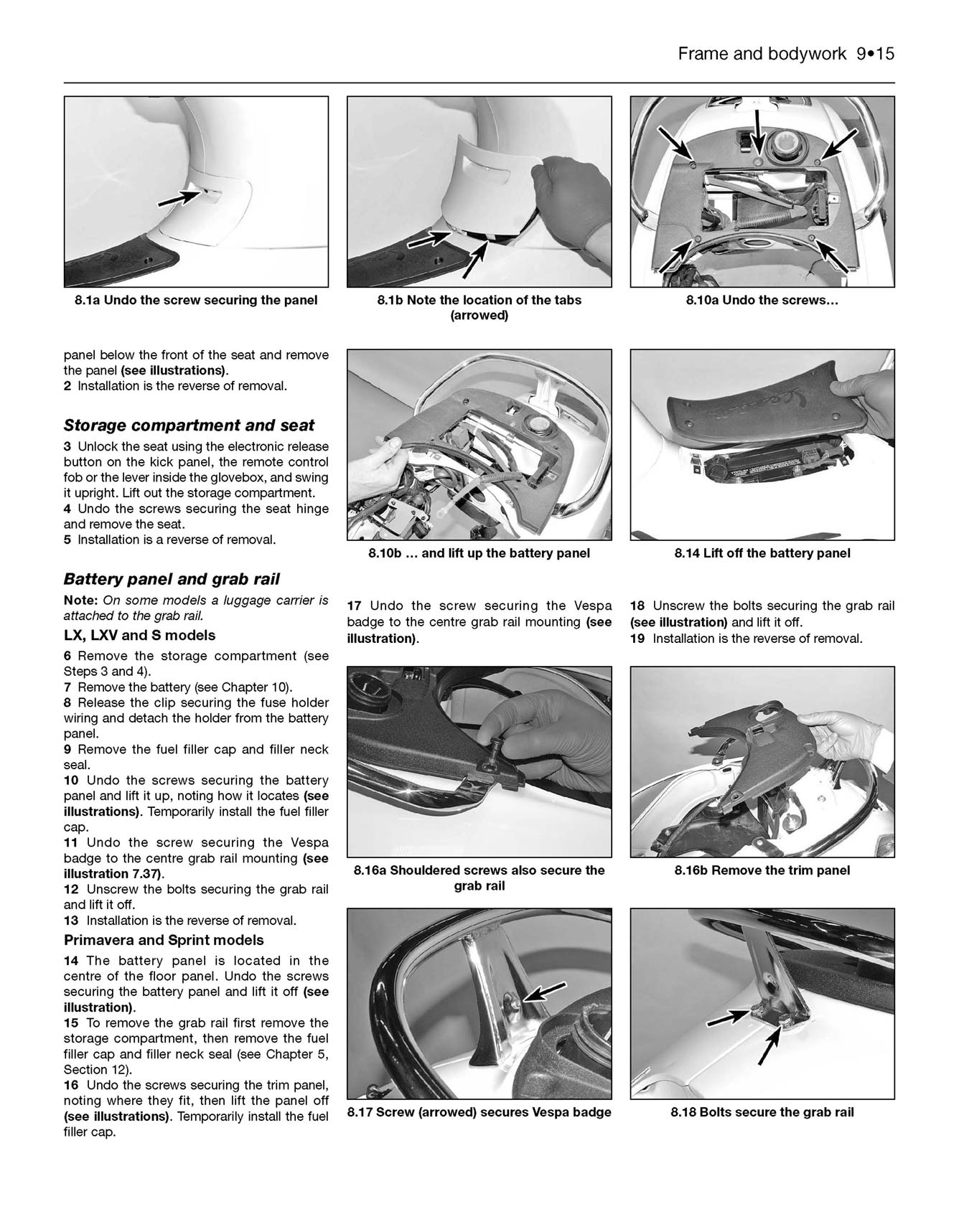 Vespa GTS, GTV, LX & S 125 to 300 (2005-2018) Haynes Repair Manual