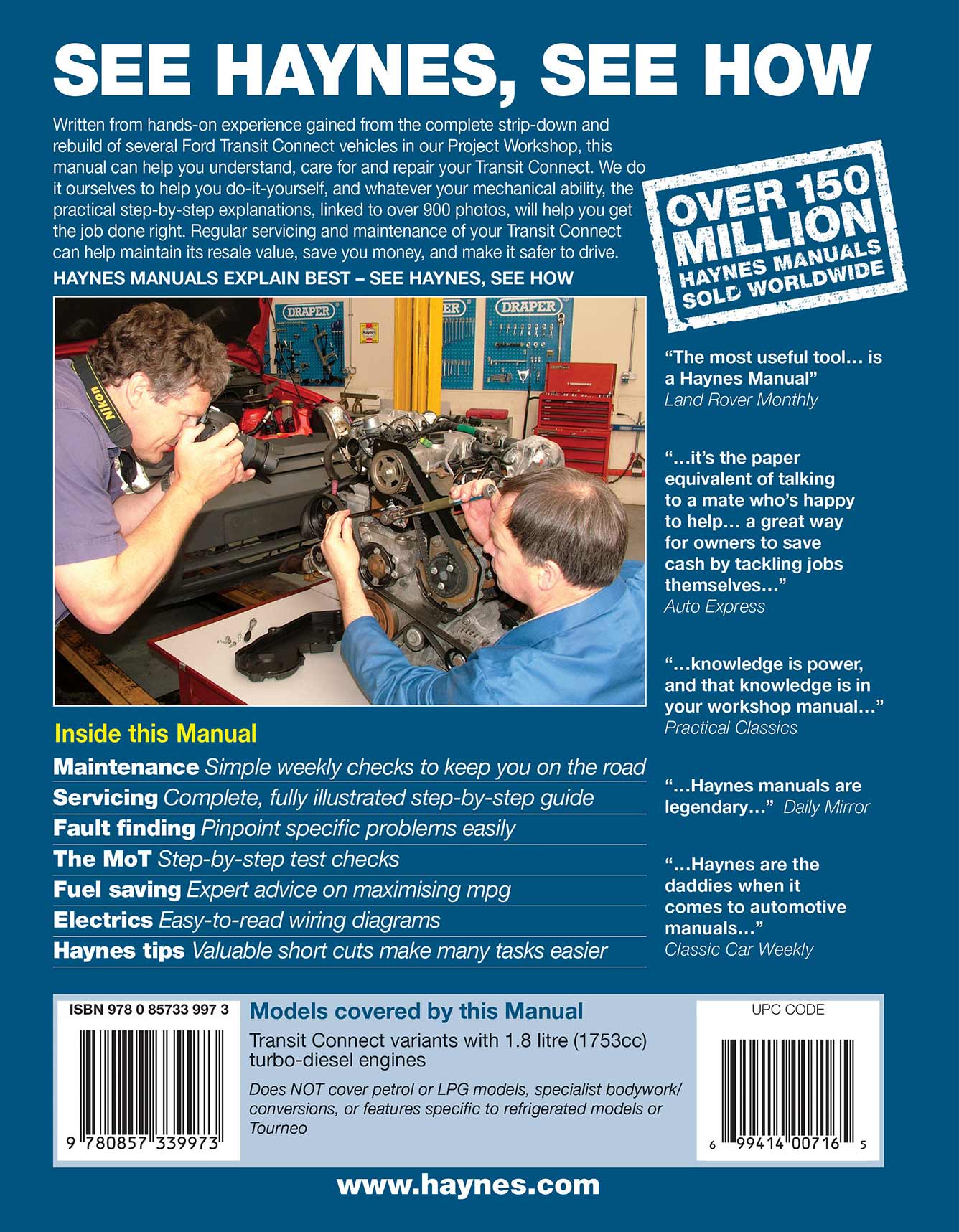 Ford Transit Connect Diesel (2002-2011) Haynes Repair Manual
