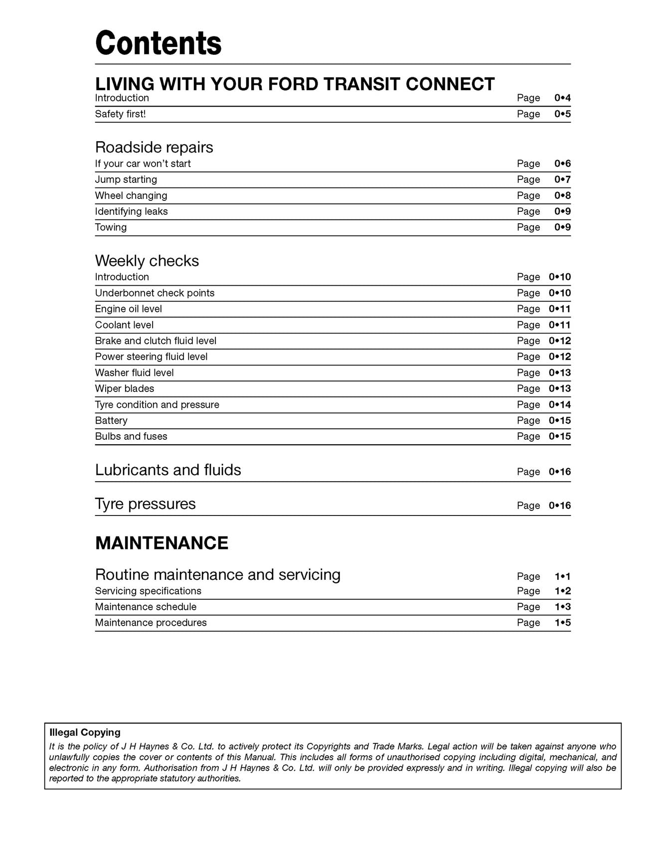 Ford Transit Connect Diesel (2002-2011) Haynes Repair Manual