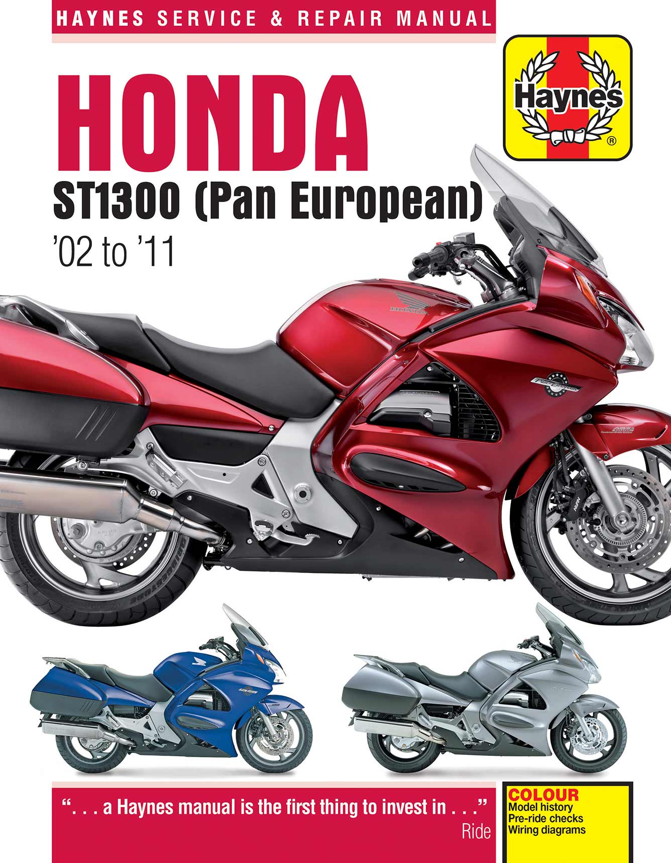Honda ST1300 Pan European (2002-2011) Haynes Repair Manual Printed Book Front Cover
