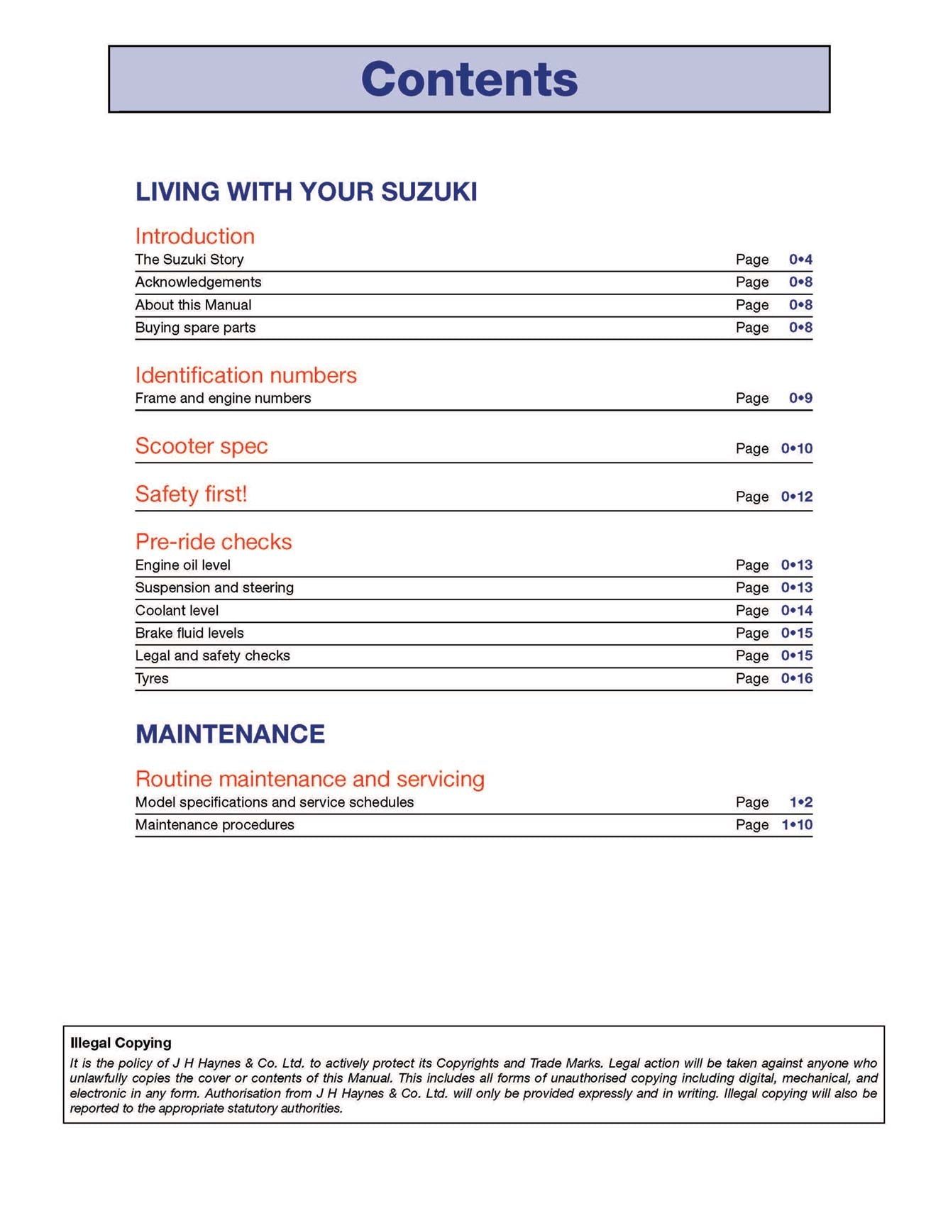 Suzuki Burgman 250 & 400 (1998-2015) Haynes Repair Manual