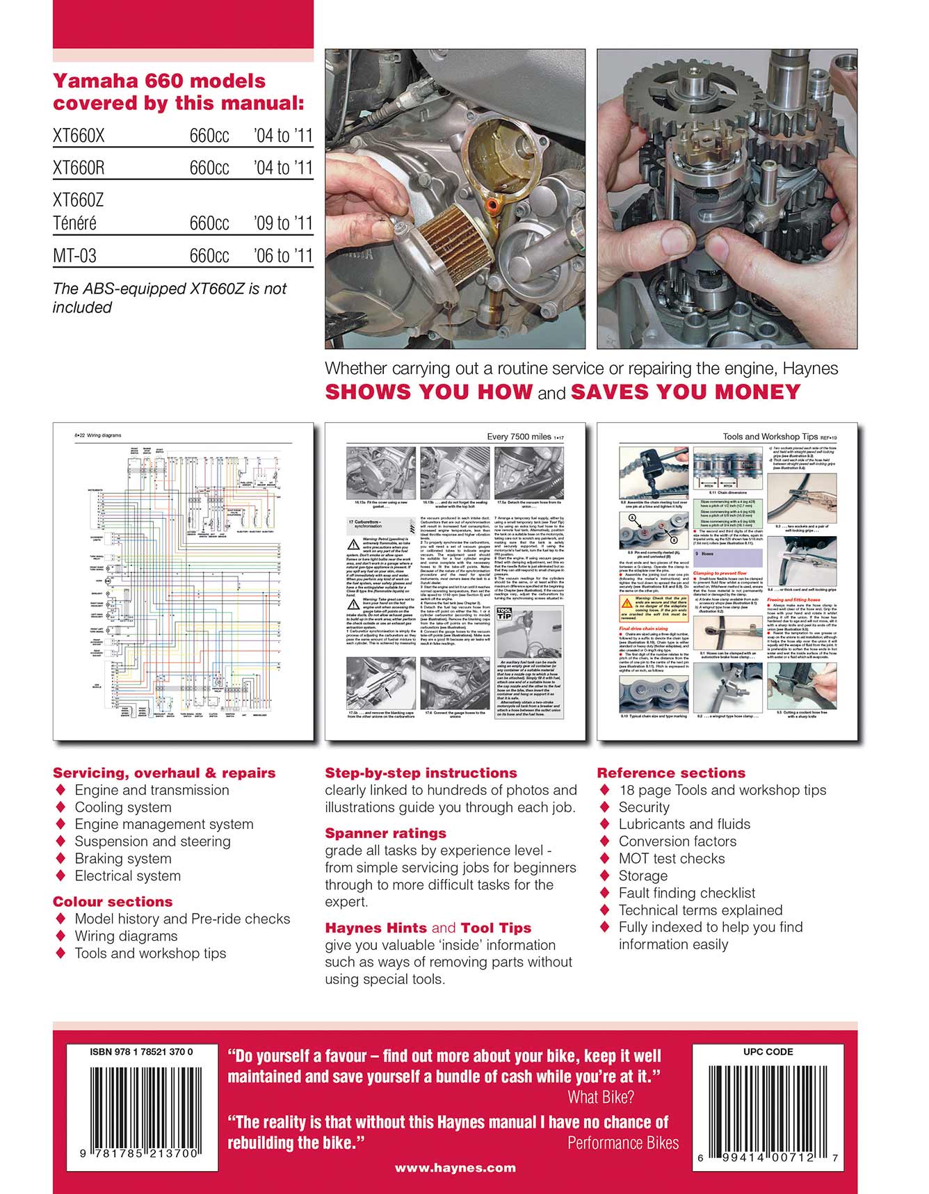Yamaha XT660 & MT-03 (2004-2011) Haynes Repair Manual
