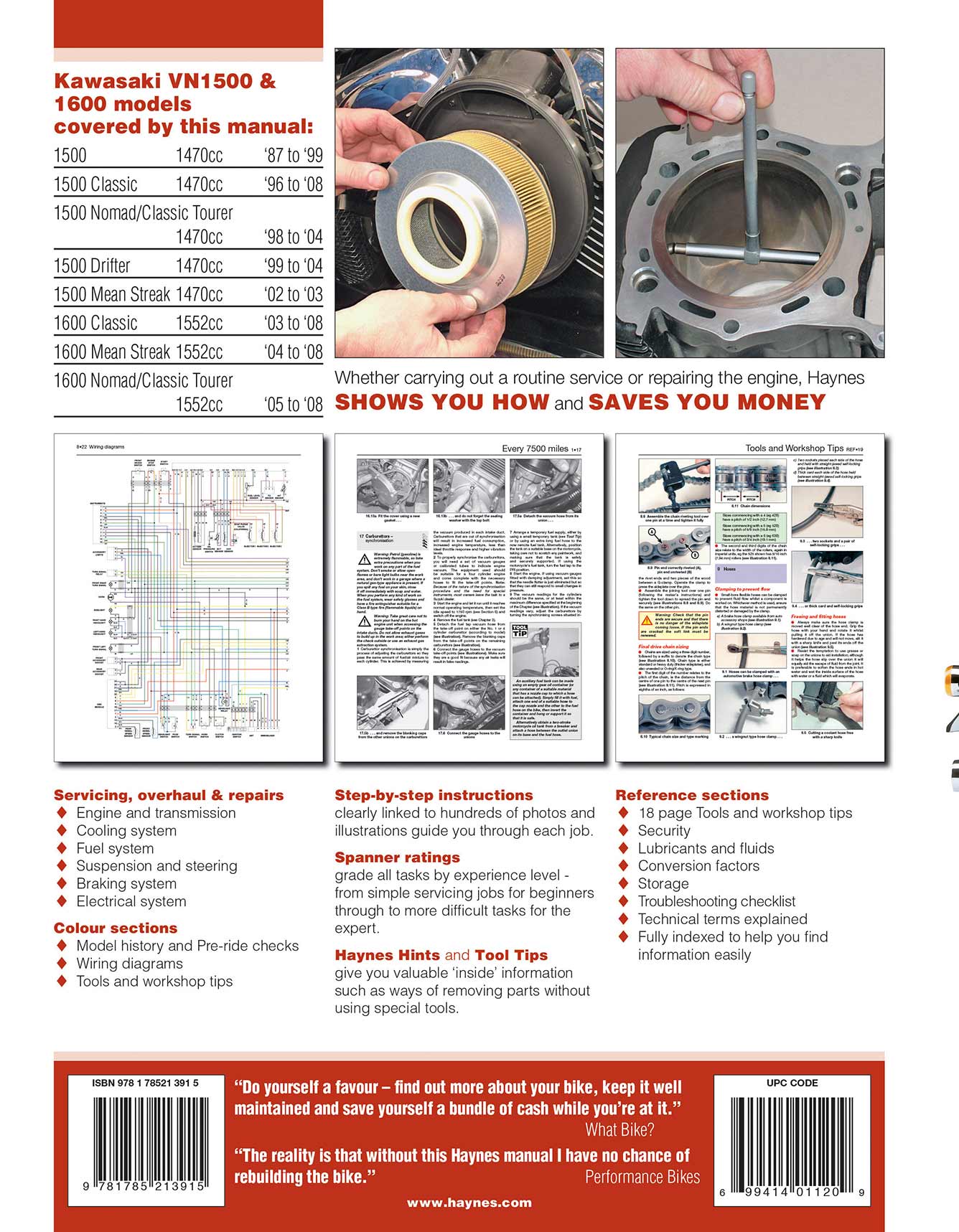 Kawasaki Vulcan 1500 & 1600 (1987-2008) Haynes Repair Manual