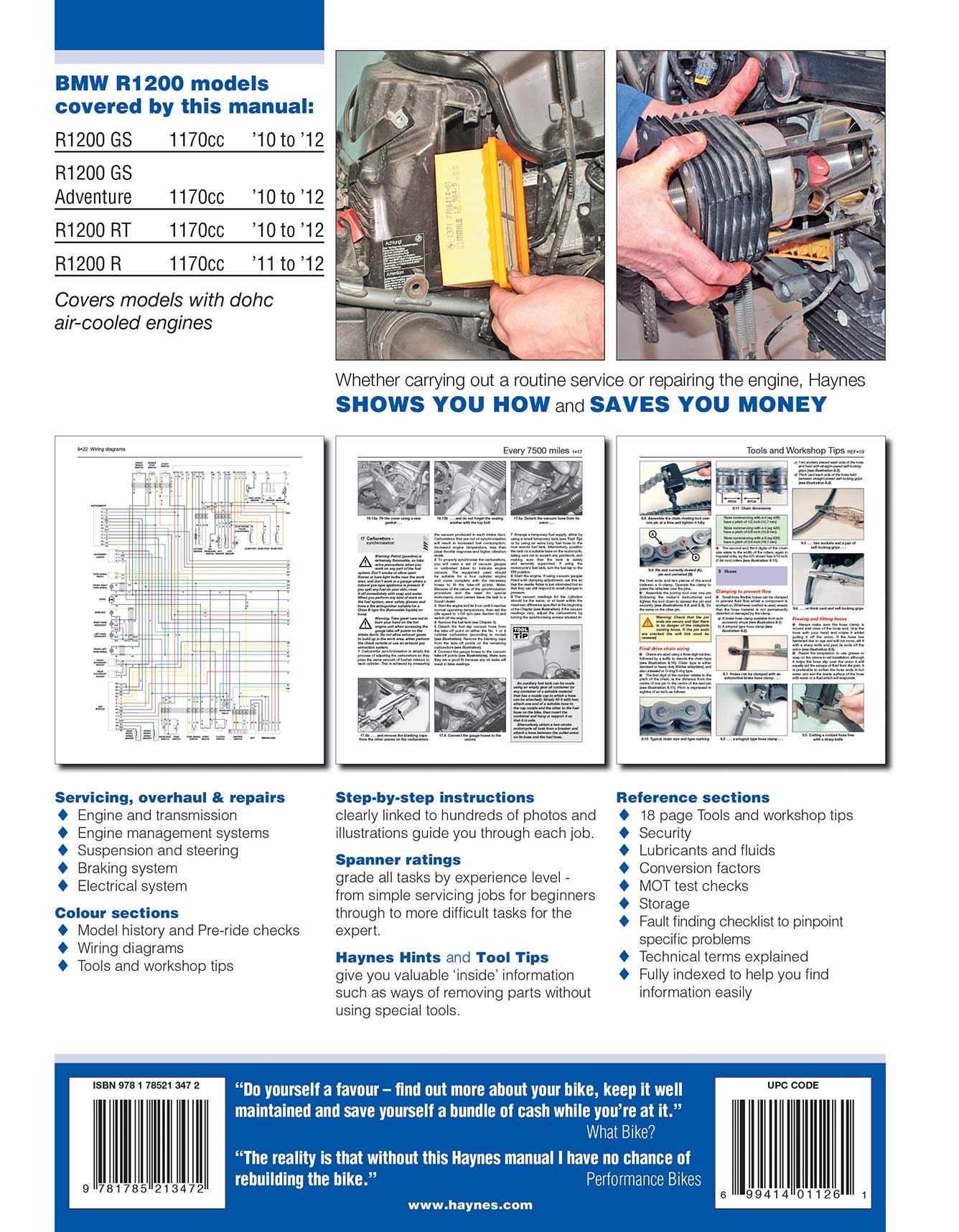 BMW R1200 dohc (2010-2012) Haynes Repair Manual