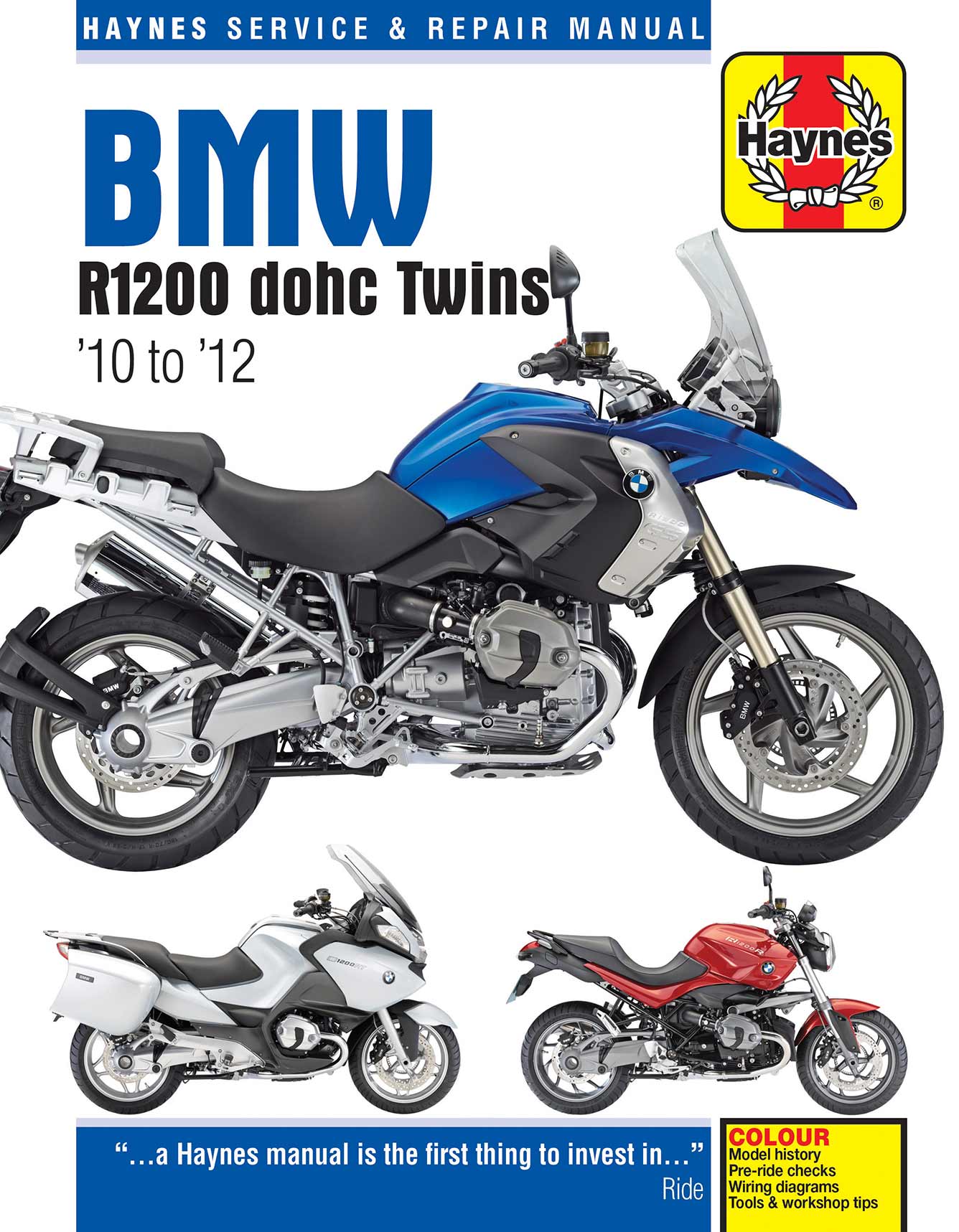 BMW R1200 dohc (2010-2012) Haynes Repair Manual Printed Book Front Cover