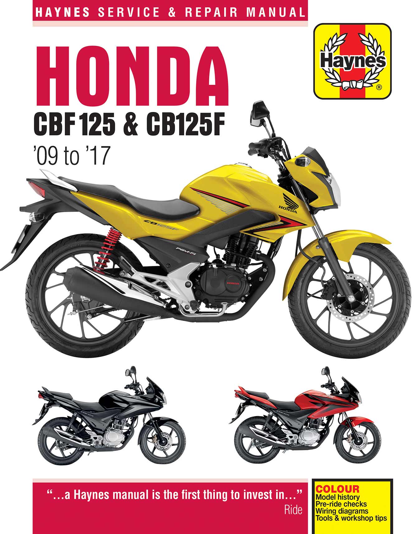 Honda CBF125 (2009-2017) Haynes Repair Manual Printed Book Front Cover