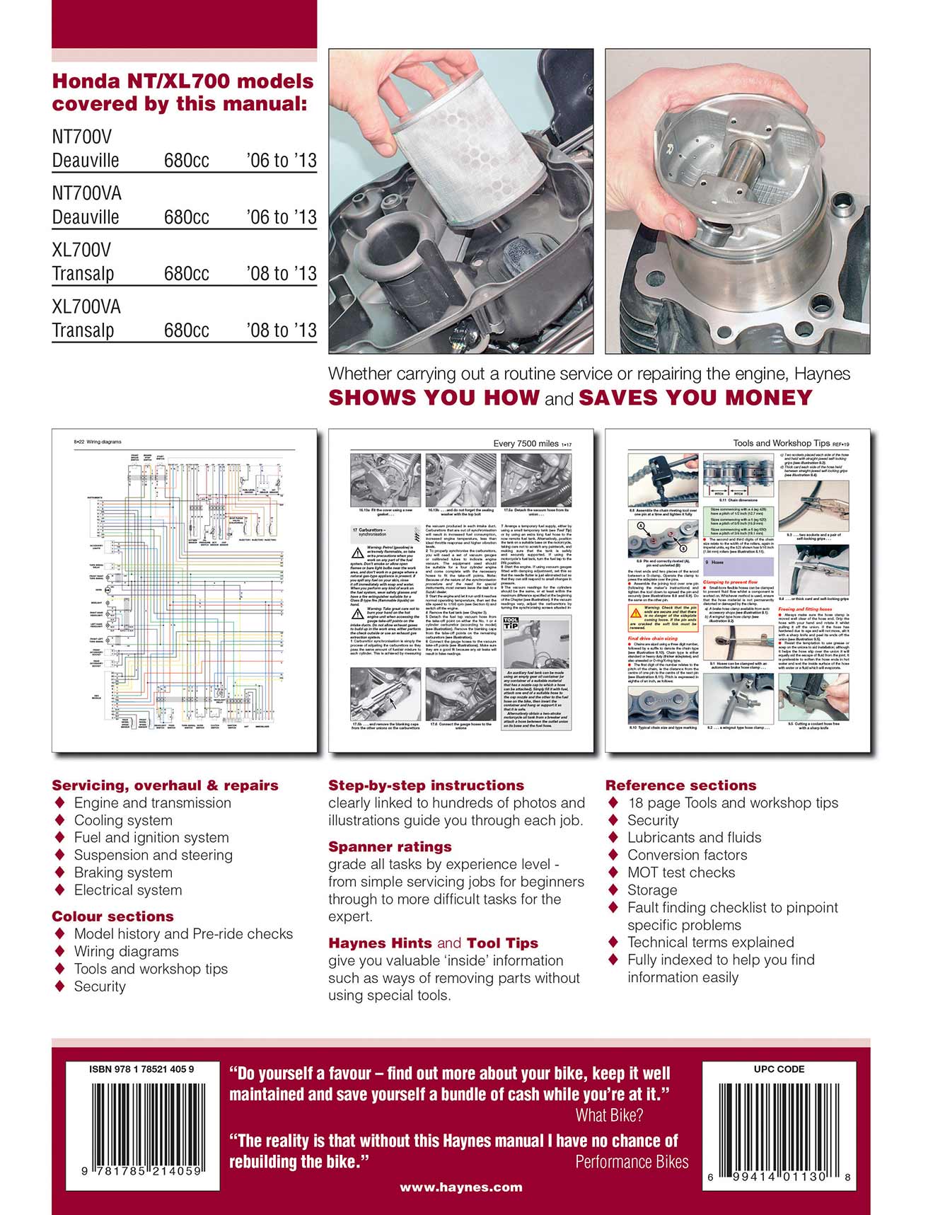 Honda NT700V Deauville & XL700V Transalp (2006-2013) Haynes Repair Manual