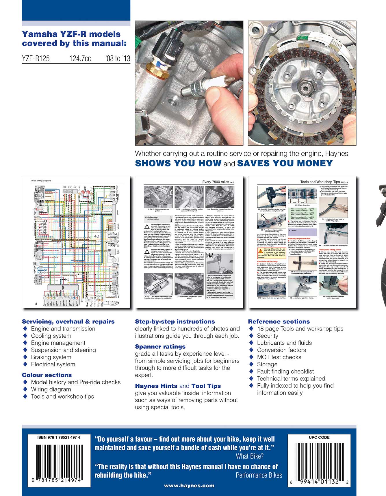 Yamaha YZF-R125 (2008-2011) Haynes Repair Manual – Haynes Manuals