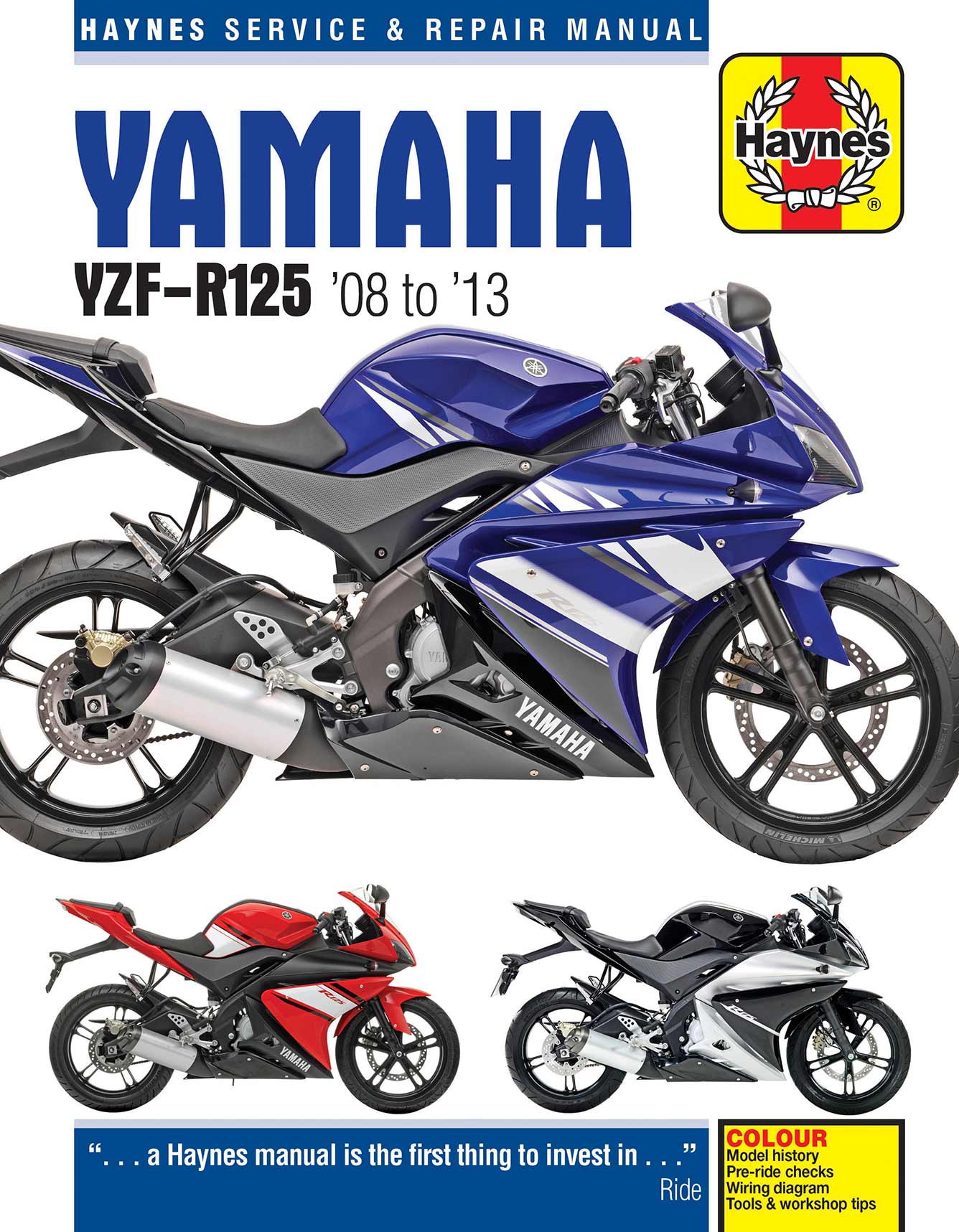 Yamaha YZF-R125 (2008-2011) Haynes Repair Manual Printed Book Front Cover