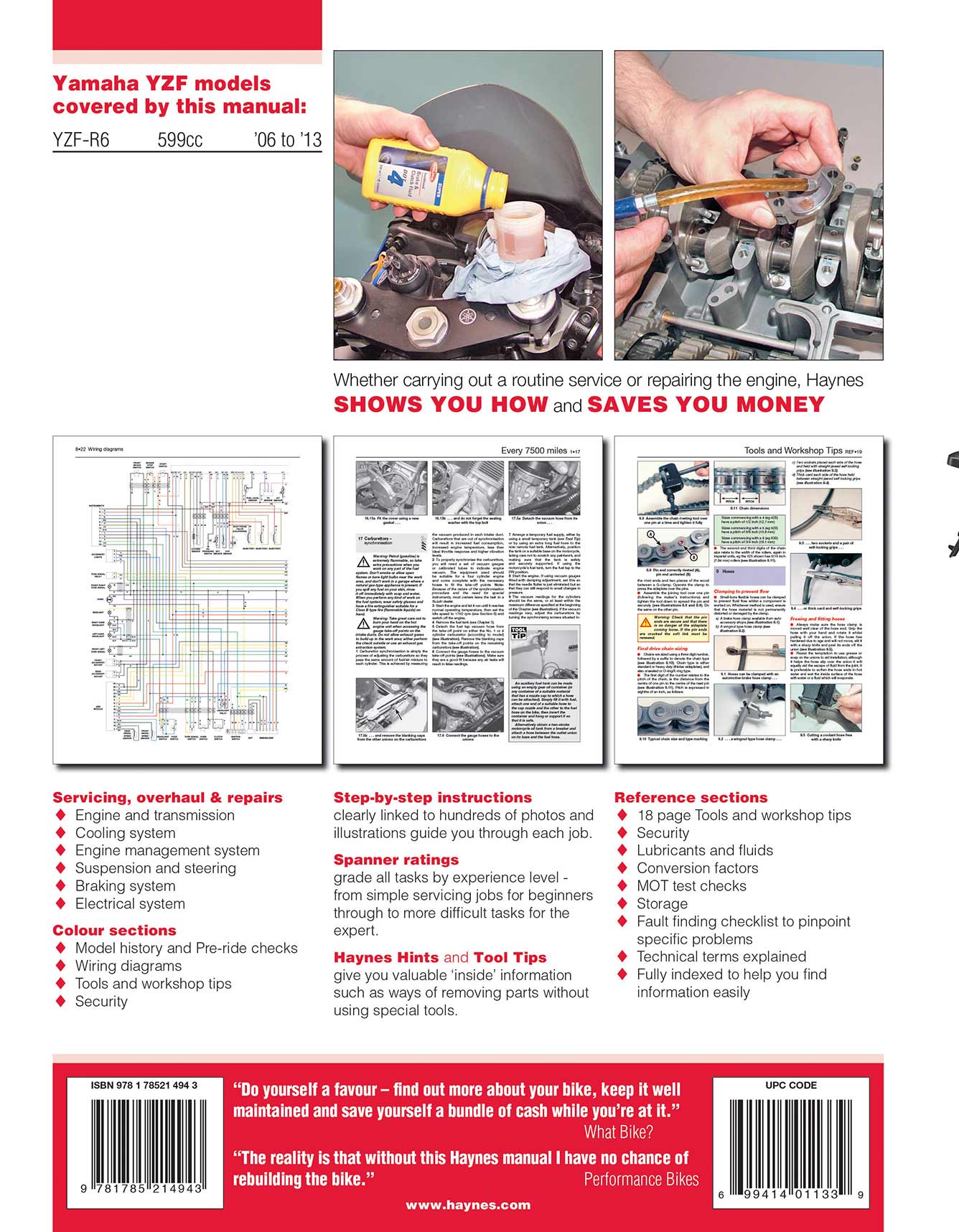 Yamaha YZF-R6 (2006-2013) Haynes Repair Manual