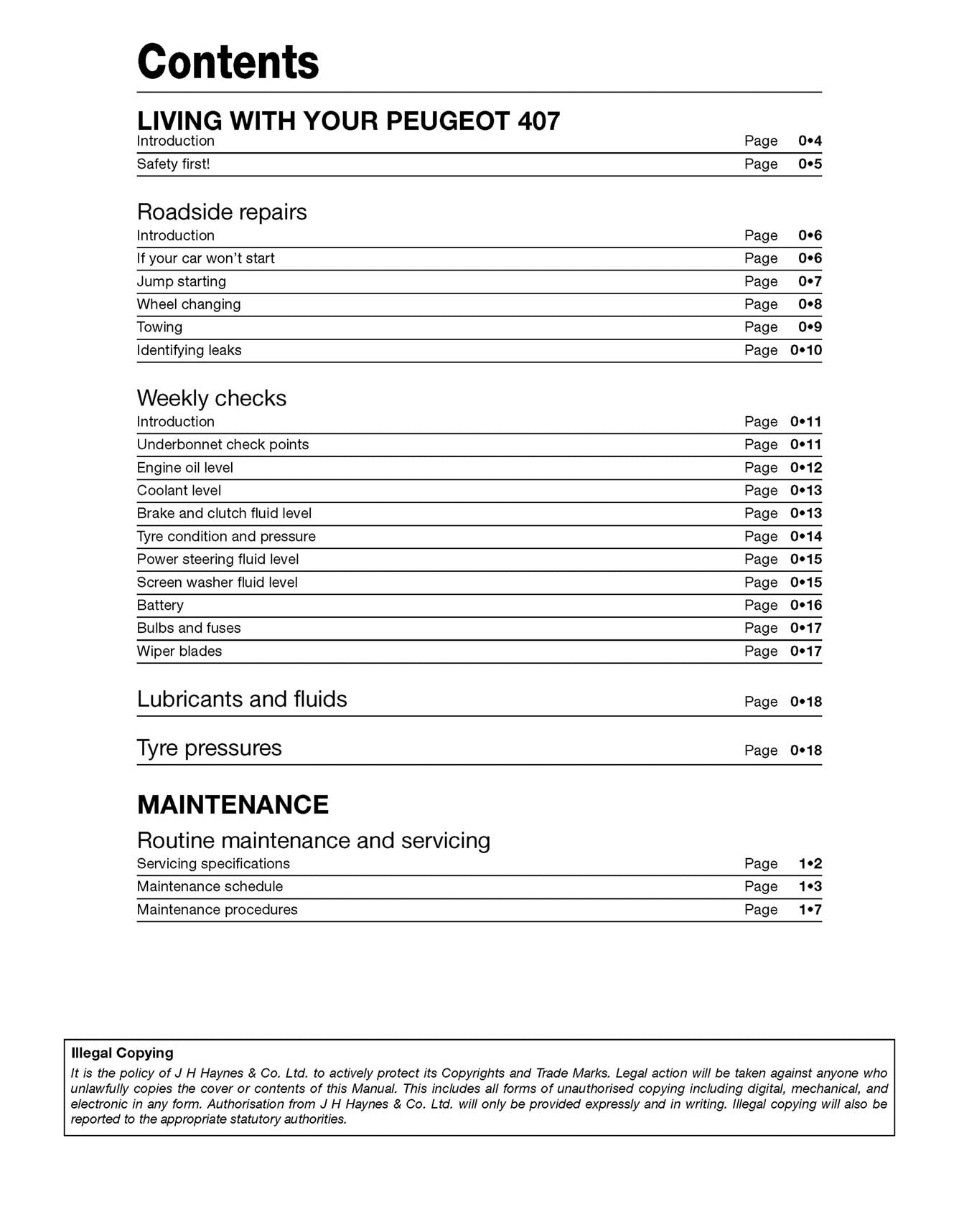 Peugeot 407 Diesel (2004-2011) Haynes Repair Manual