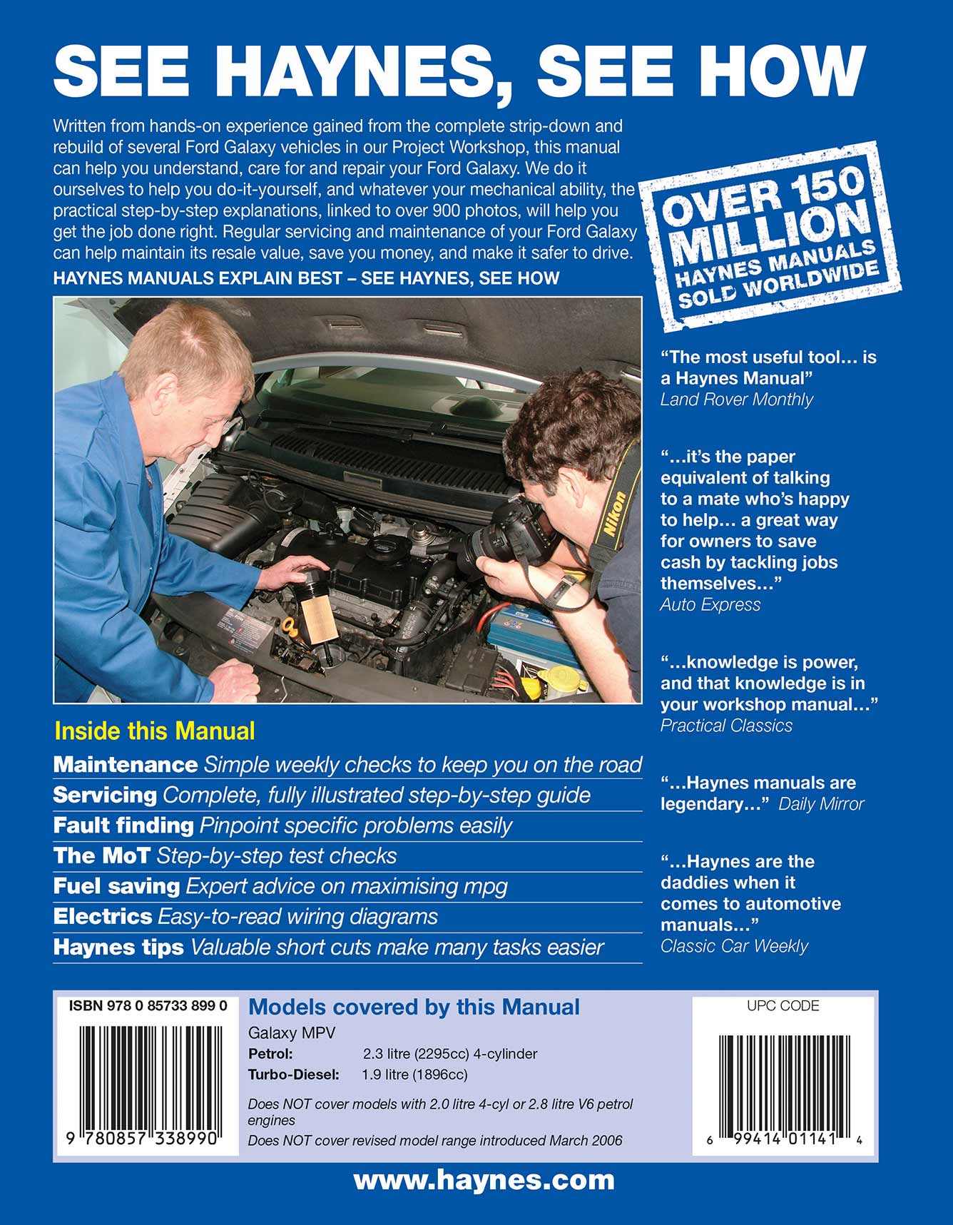 Ford Galaxy Petrol & Diesel (2000-2006) Haynes Repair Manual