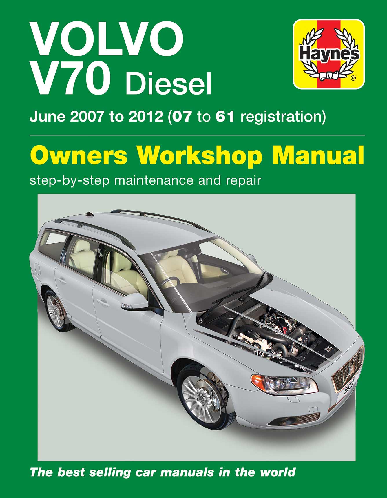 Volvo V70 Diesel (June 2007-2012) Haynes Repair Manual Printed Book Front Cover