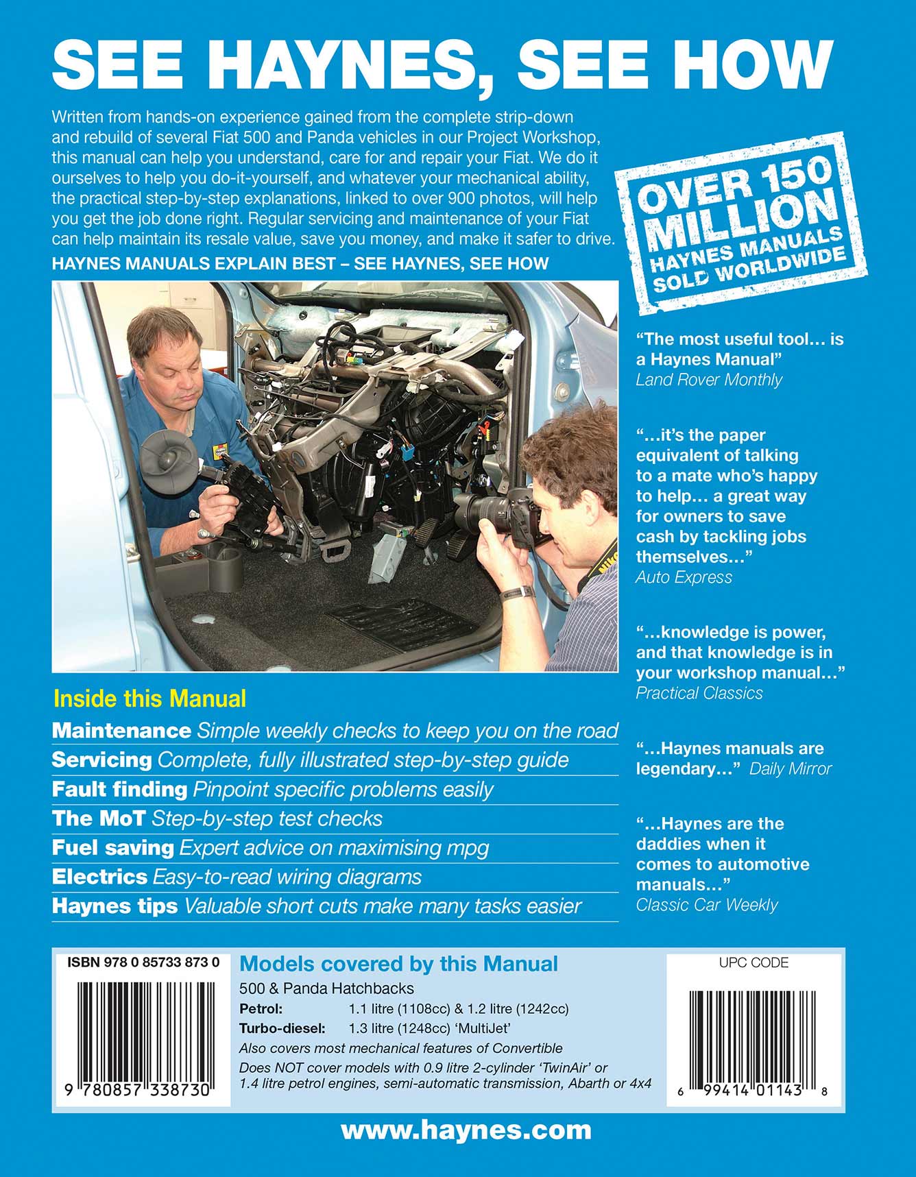 Fiat 500 & Panda (2004-2012) Haynes Repair Manual