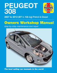 Peugeot 308 Petrol & Diesel (2007-2012) Haynes Repair Manual Printed Book Front Cover