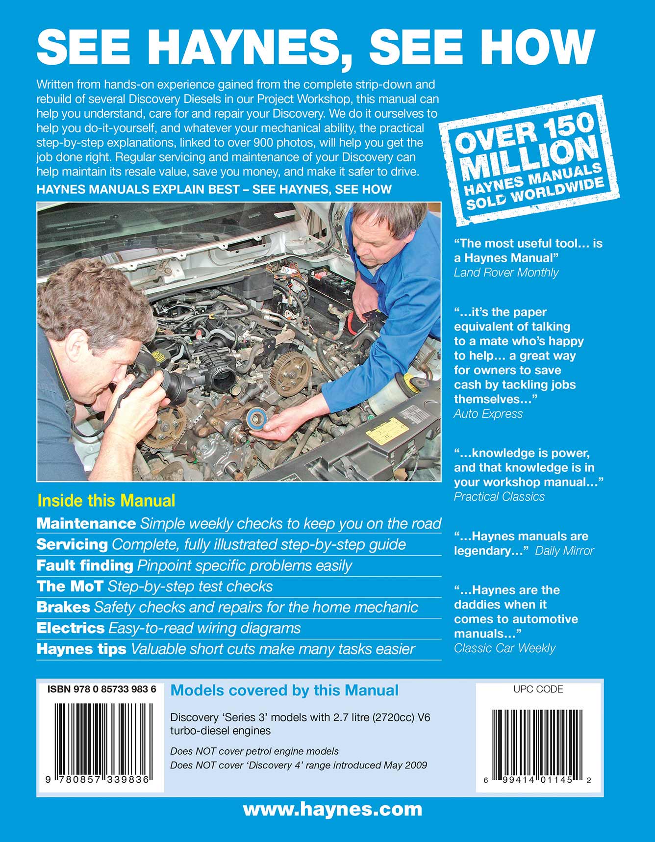 Land Rover Discovery Diesel (Aug 2004-Apr 2009) Haynes Repair Manual