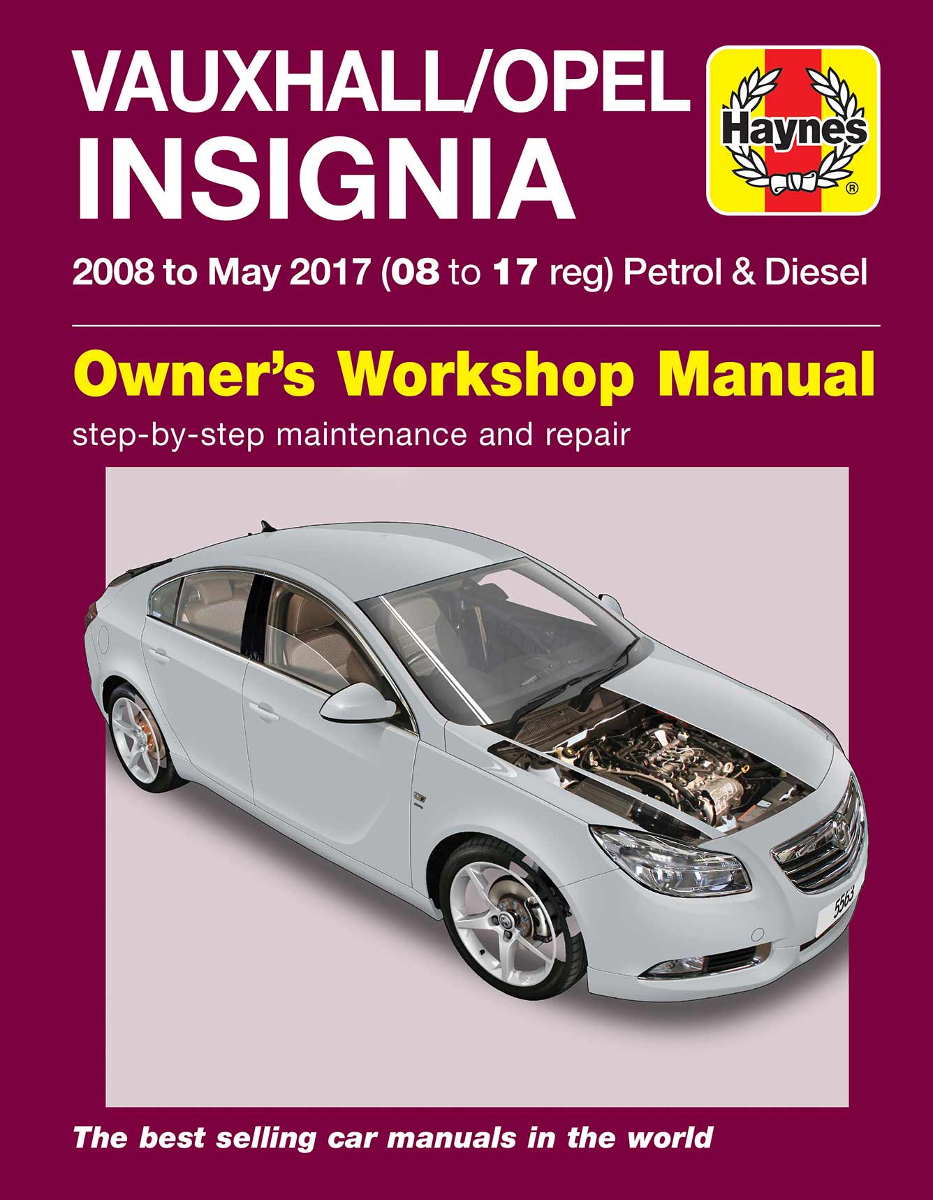 Vauxhall/Opel Insignia Petrol & Diesel (2008-2017) Haynes Repair Manual Printed Book Front Cover
