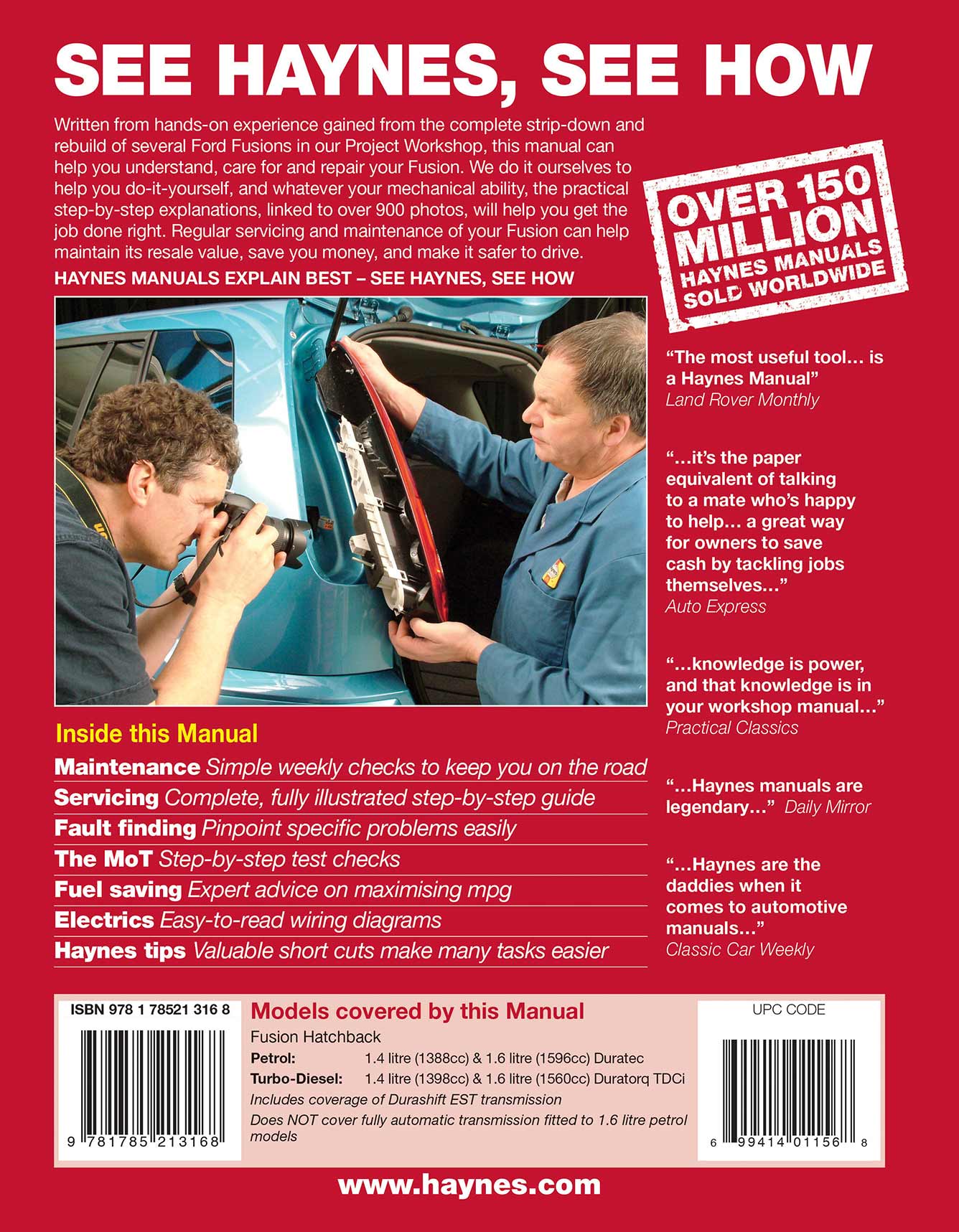 Ford Fusion Petrol & Diesel (2002-2012) Haynes Repair Manual