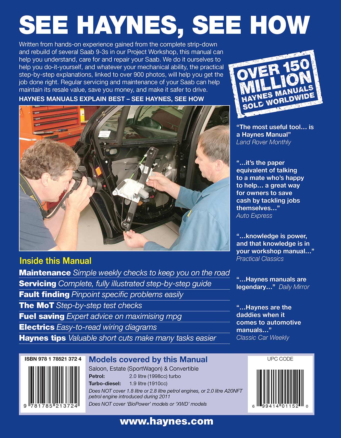 SAAB 9-3 Petrol & Diesel (2007-2011) Haynes Repair Manual