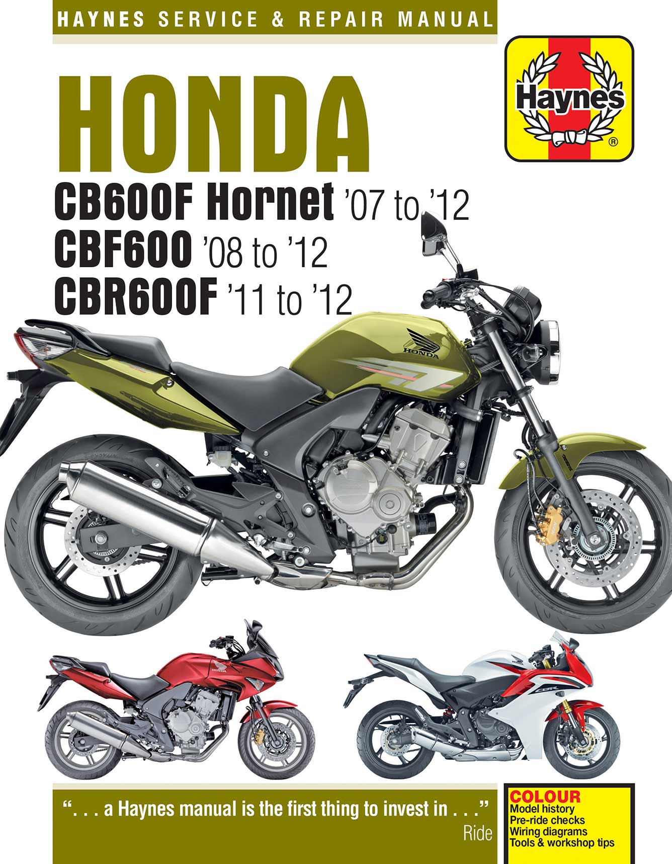 Honda CB600 Hornet, CBF600 & CBR600F (2007-2012) Haynes Repair