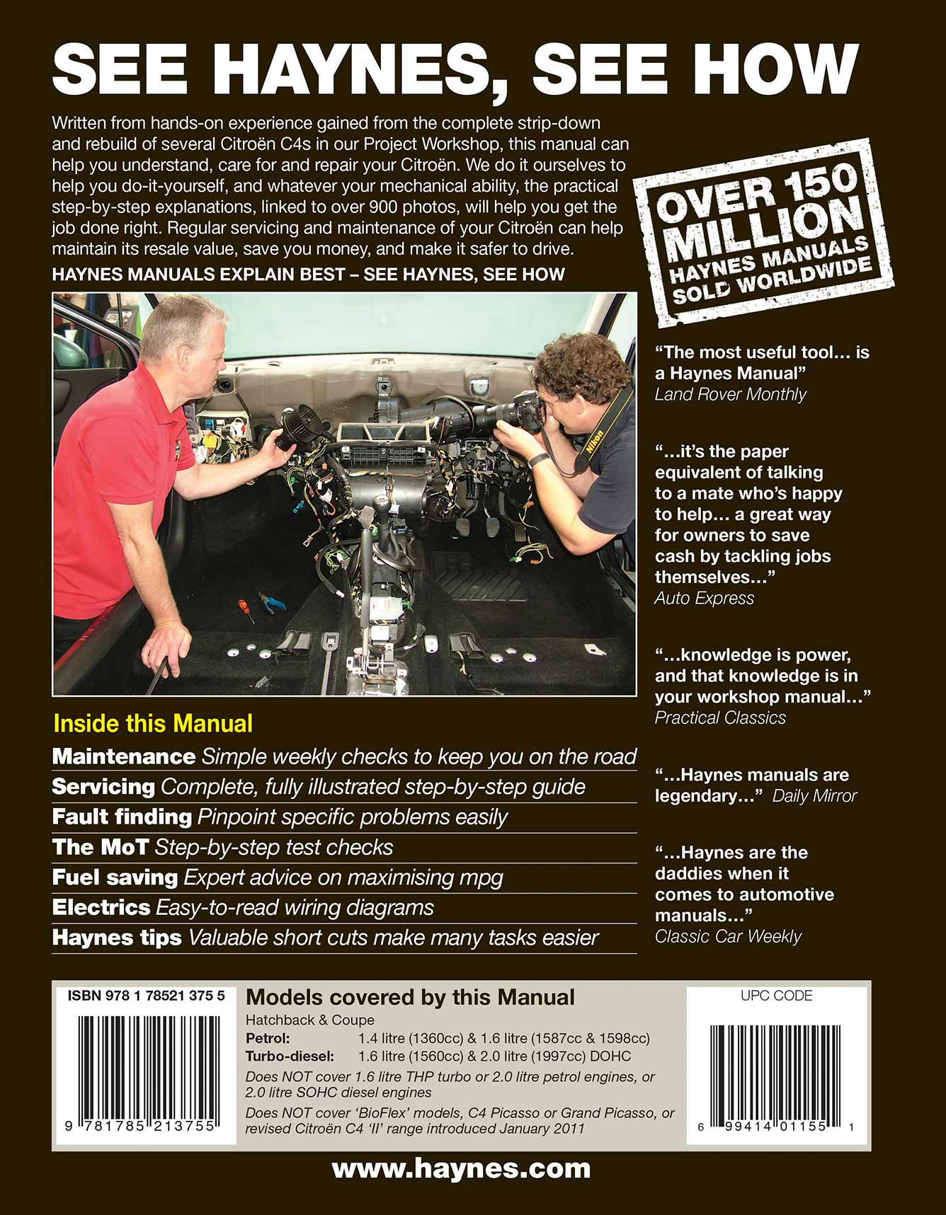 Citroen C4 Petrol & Diesel (2004-2010) Haynes Repair Manual