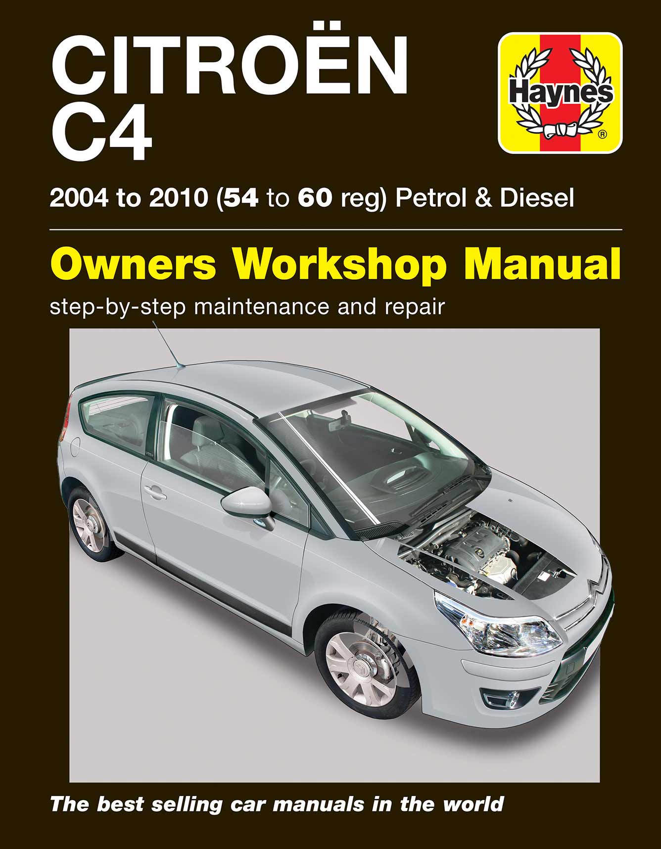 Citroen C4 Petrol & Diesel (2004-2010) Haynes Repair Manual Printed Book Front Cover