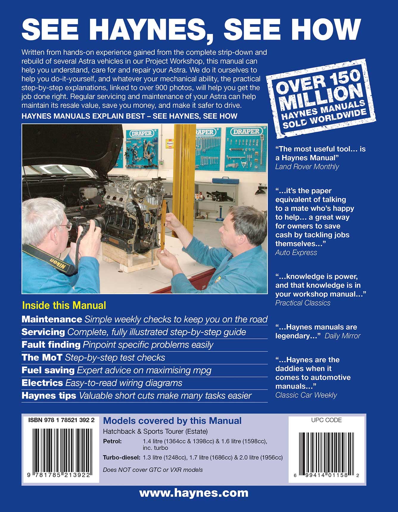 Vauxhall/Opel Astra (Dec 2009-2013) Haynes Repair Manual