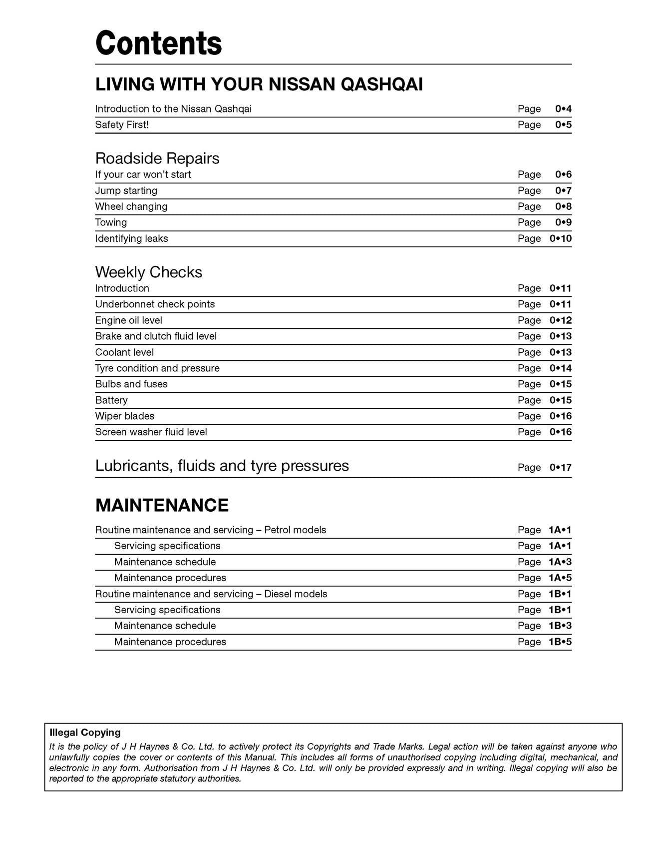 Nissan Qashqai Petrol & Diesel (2007-2014) Haynes Repair Manual