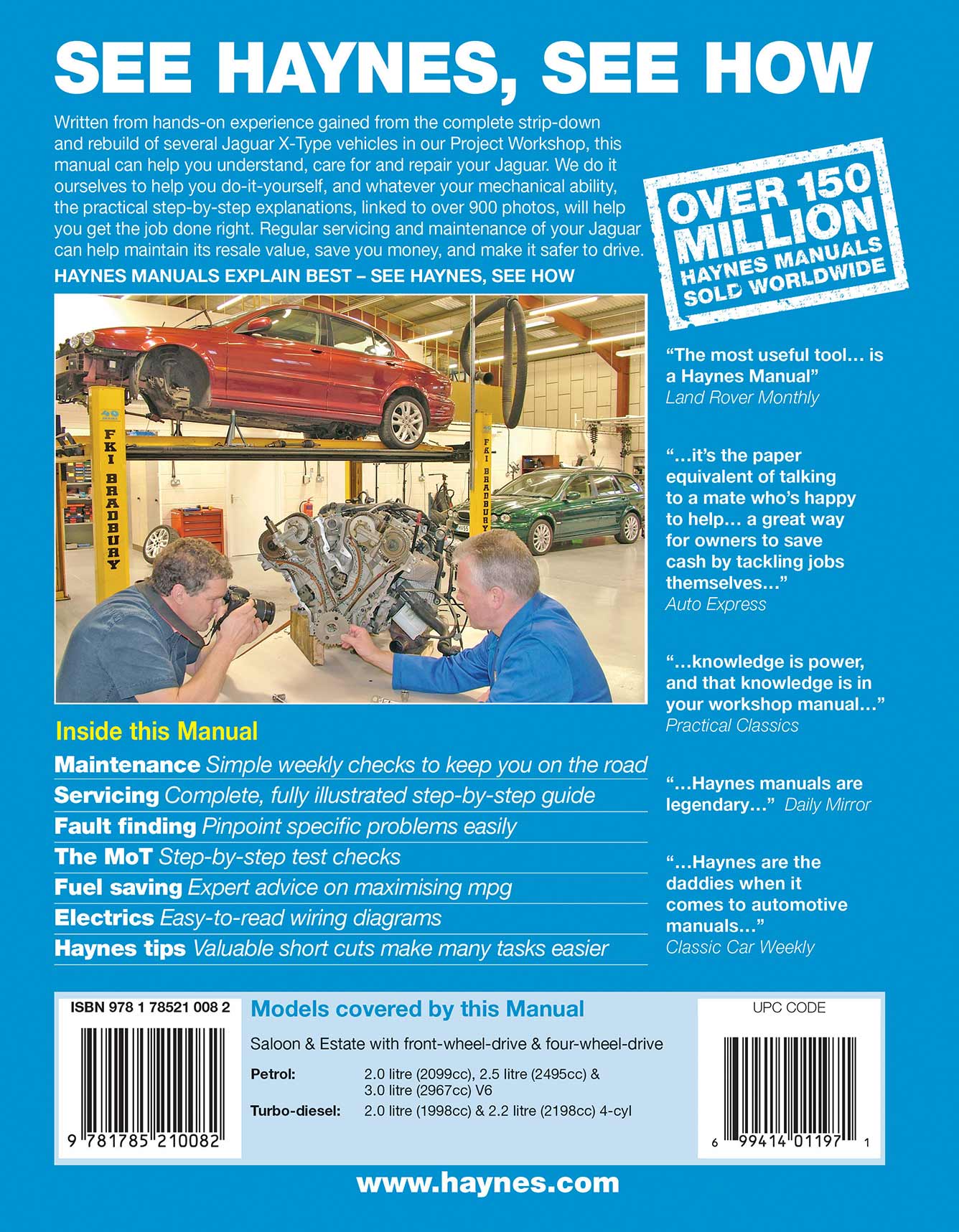 Jaguar X Type Petrol & Diesel (2001-2011) Haynes Repair Manual