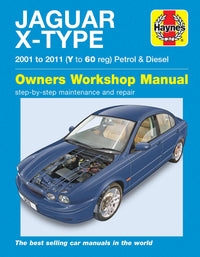 Jaguar X Type Petrol & Diesel (2001-2011) Haynes Repair Manual Printed Book Front Cover