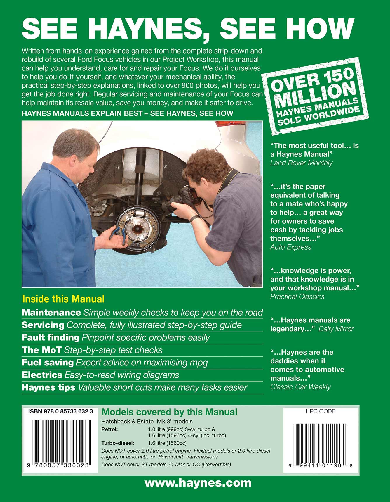 Ford Focus Petrol & Diesel (2011-2014) Haynes Repair Manual