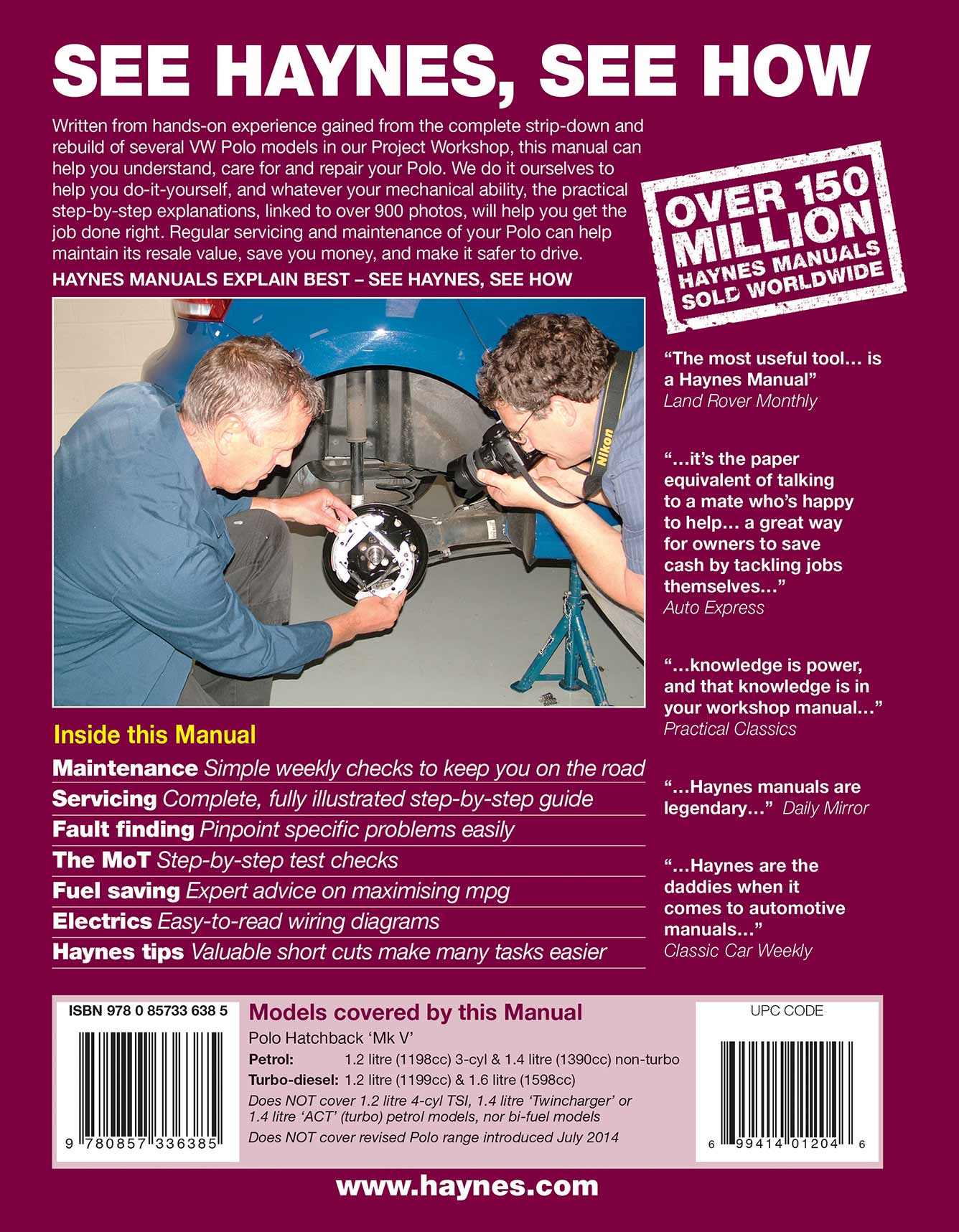 Volkswagen Polo (2009-2014) Haynes Repair Manual