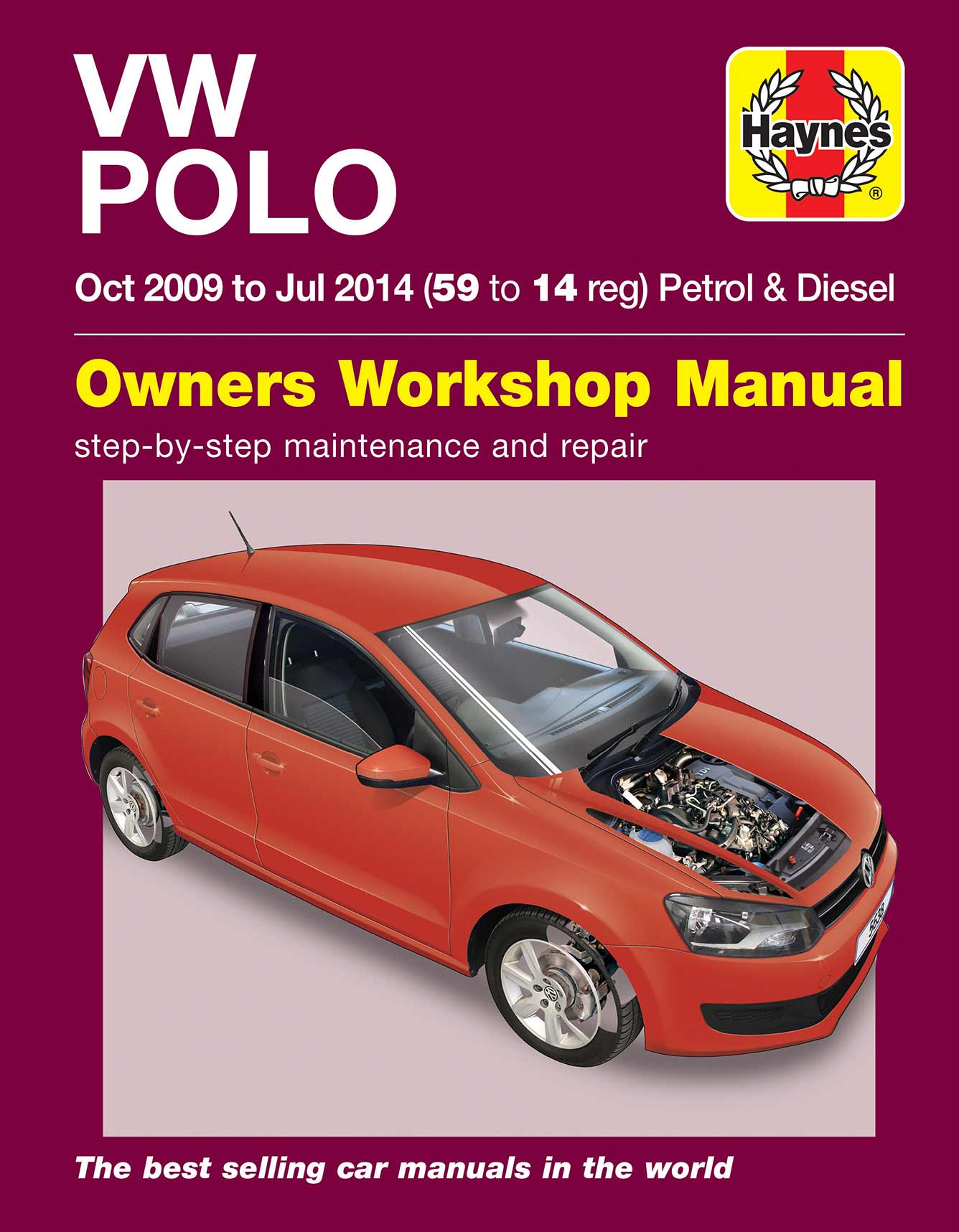 Volkswagen Polo (2009-2014) Haynes Repair Manual Printed Book Front Cover