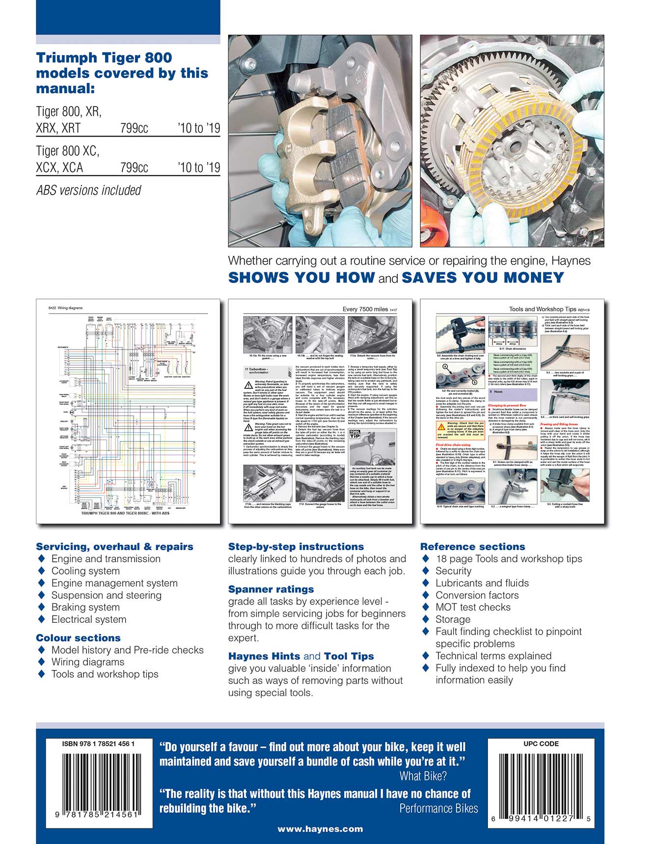 Triumph Tiger 800 (2010-2019) Haynes Repair Manual